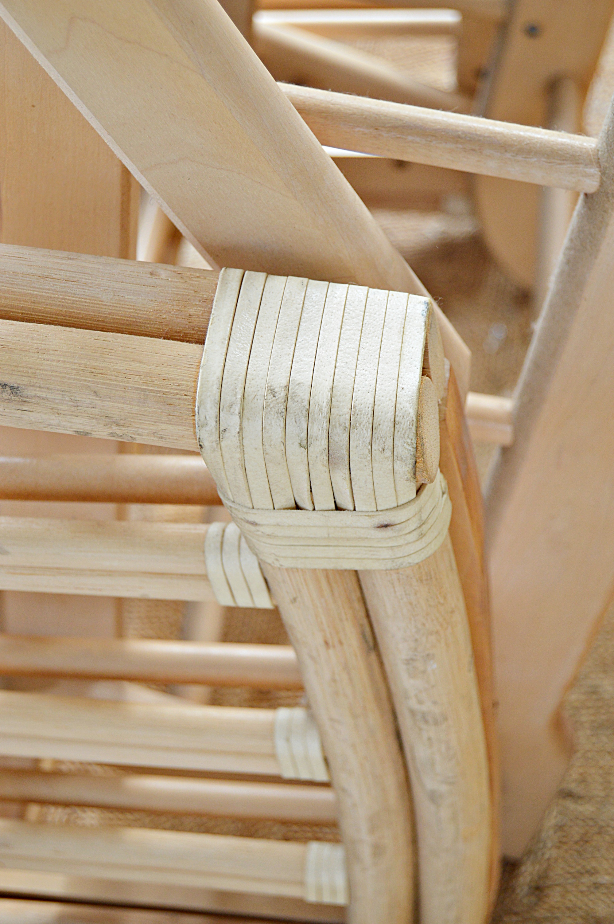Canadian Bentwood Platform Rockers, Floor Lamp, Wicker Table