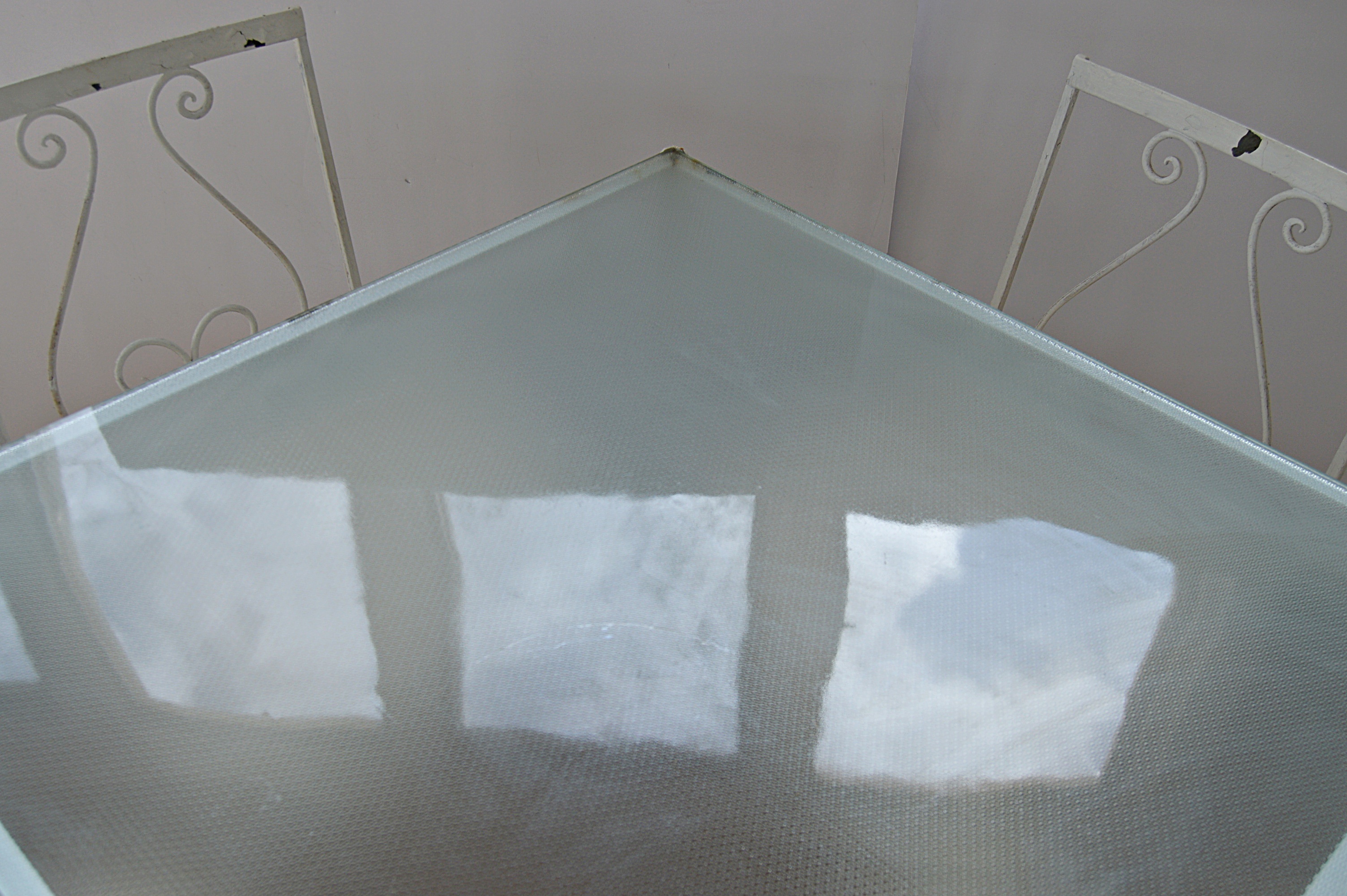 Vintage White-Painted Metal Dining Set