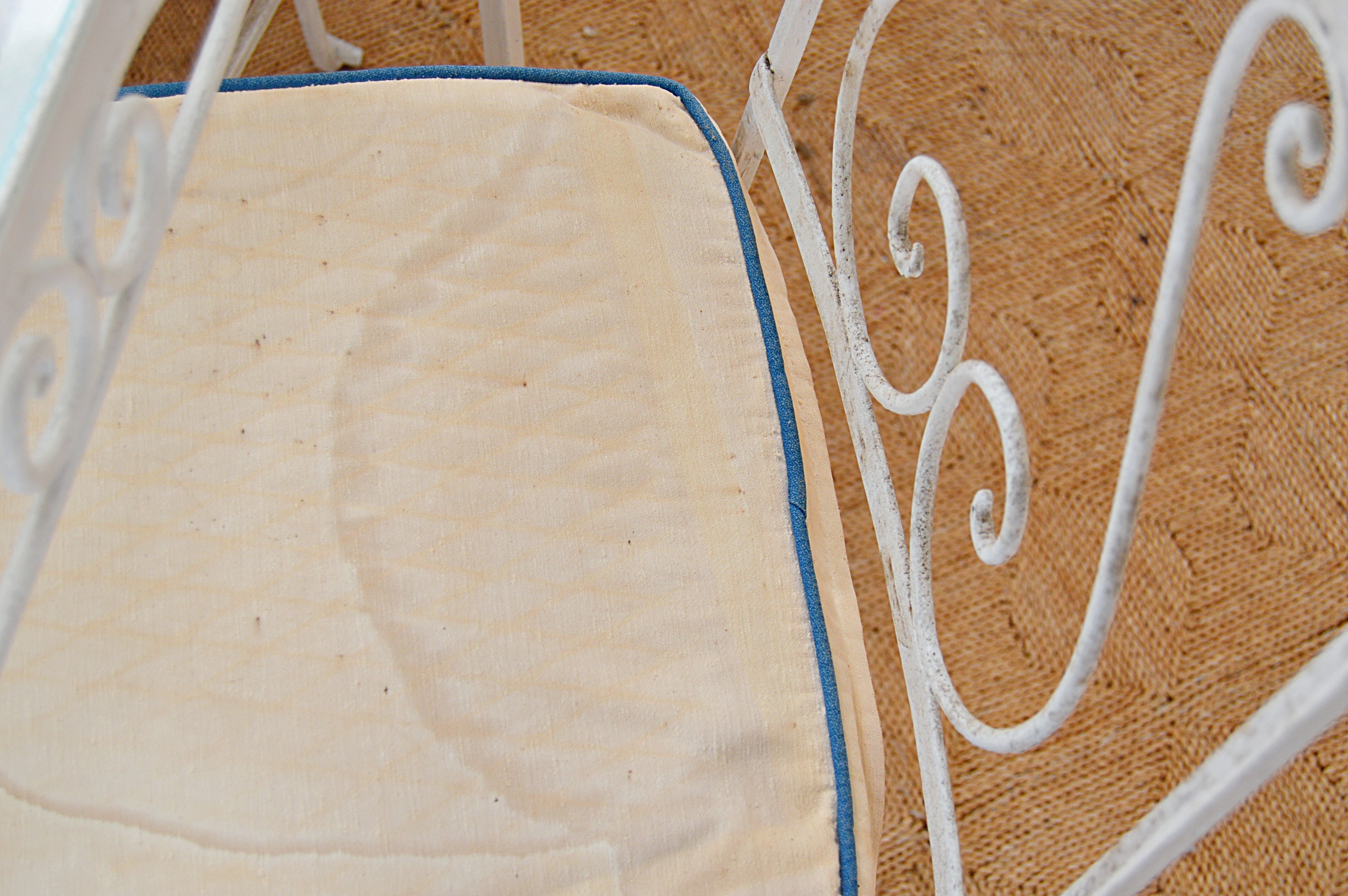 Vintage White-Painted Metal Dining Set