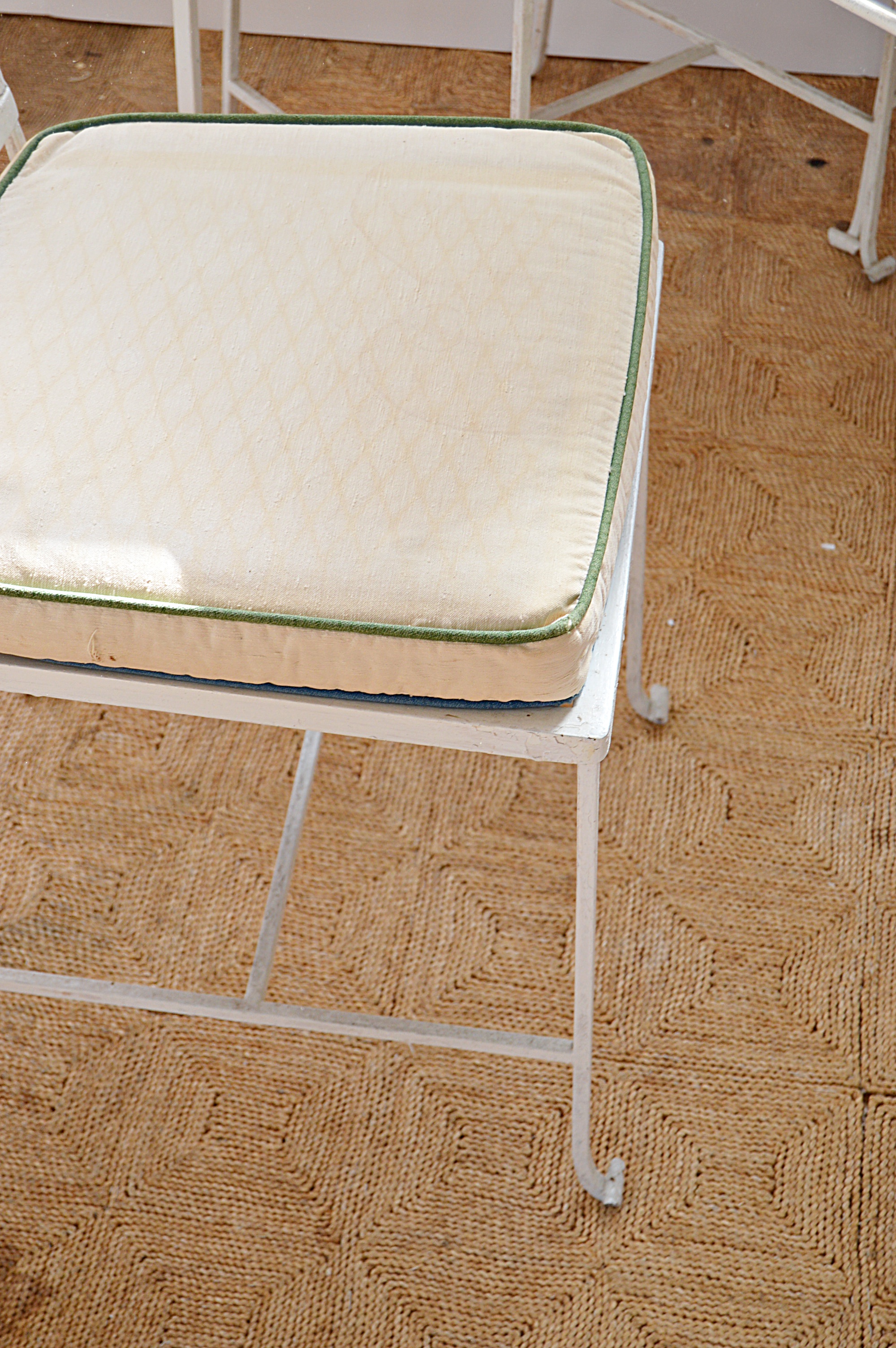 Vintage White-Painted Metal Dining Set