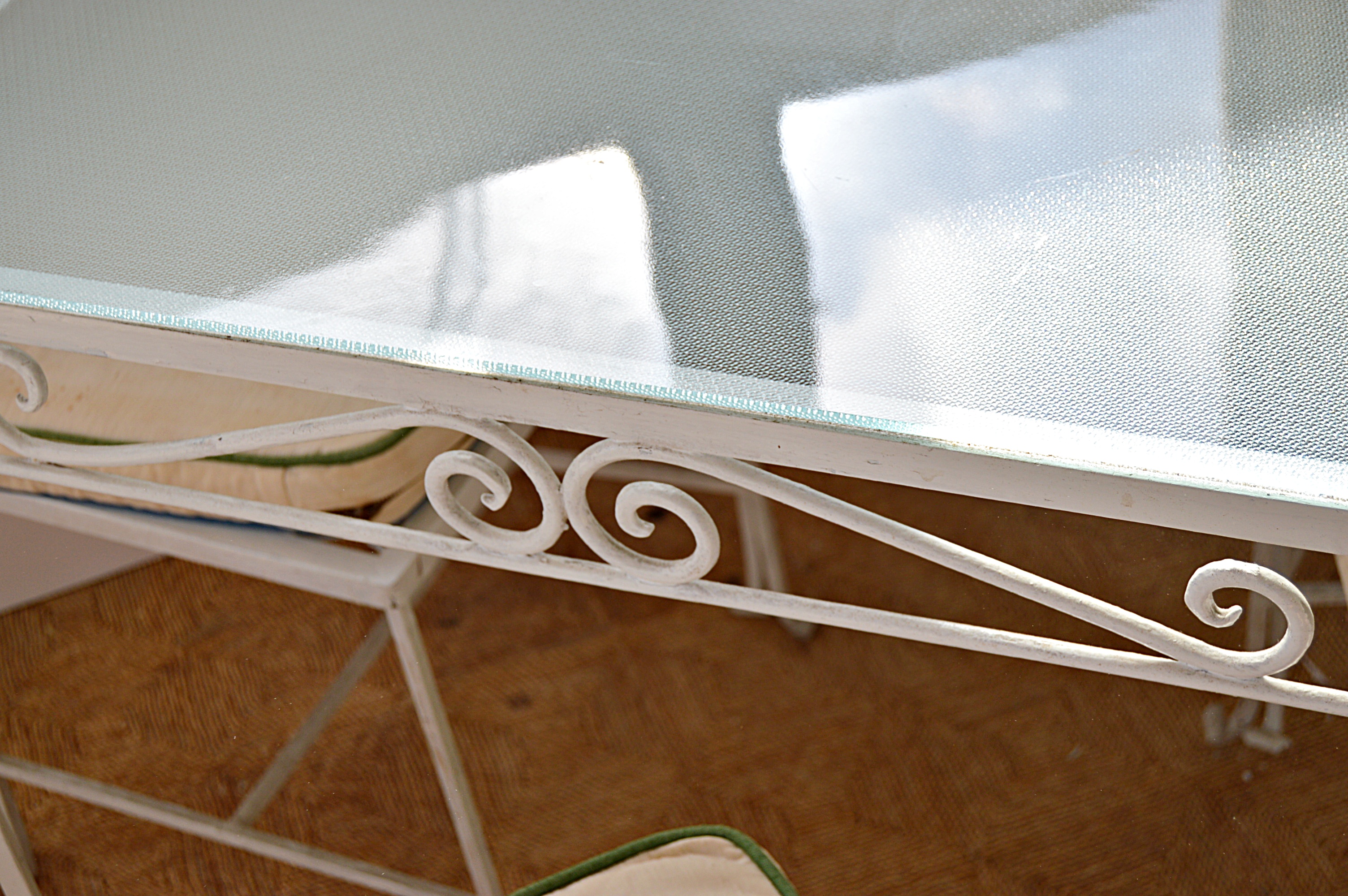 Vintage White-Painted Metal Dining Set