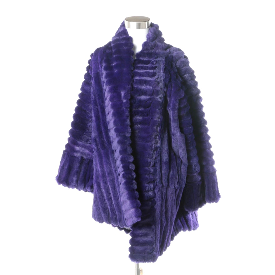 Purple Dyed Beaver Fur Coat