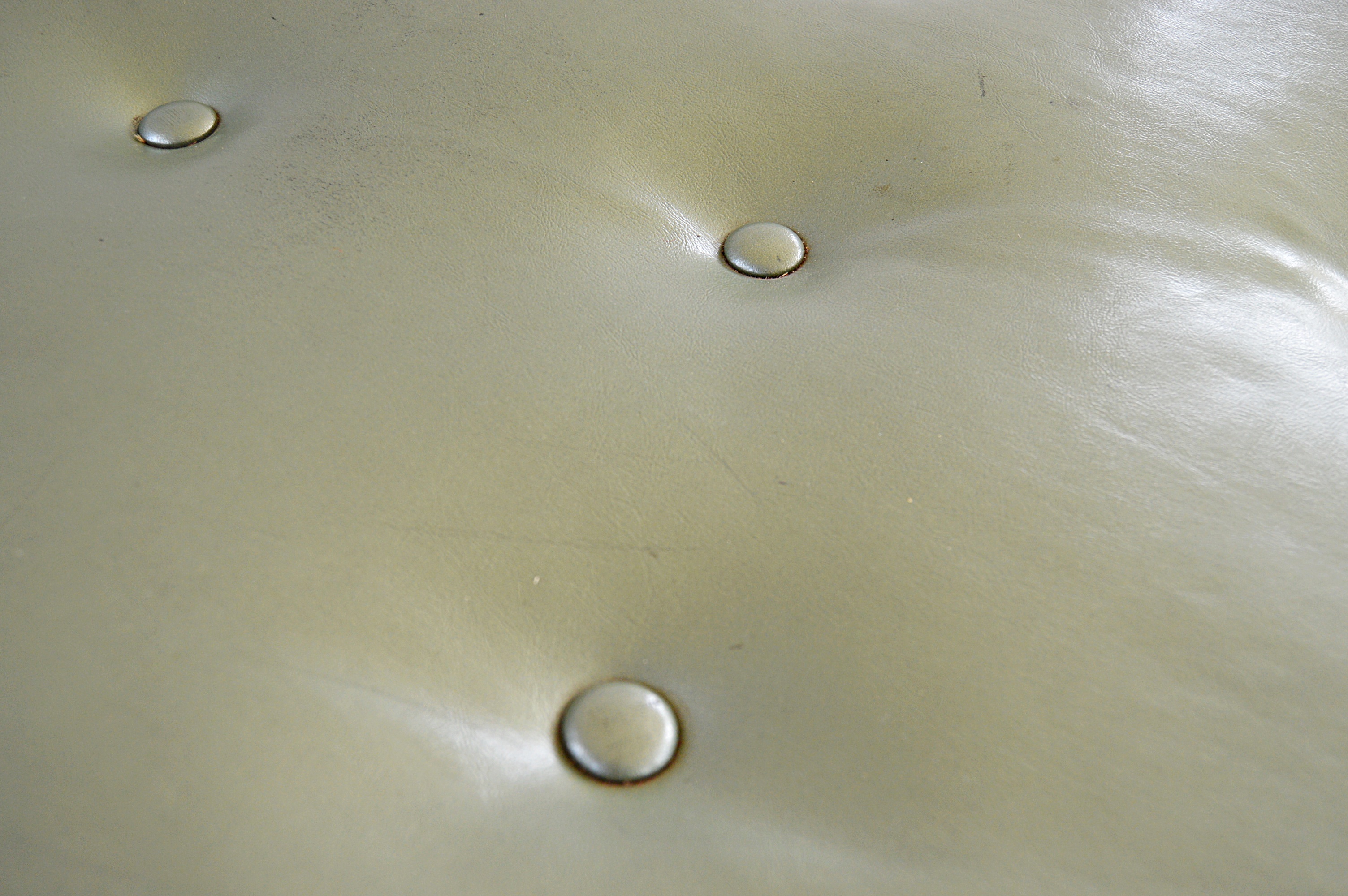 Retro Green Vinyl Ottoman