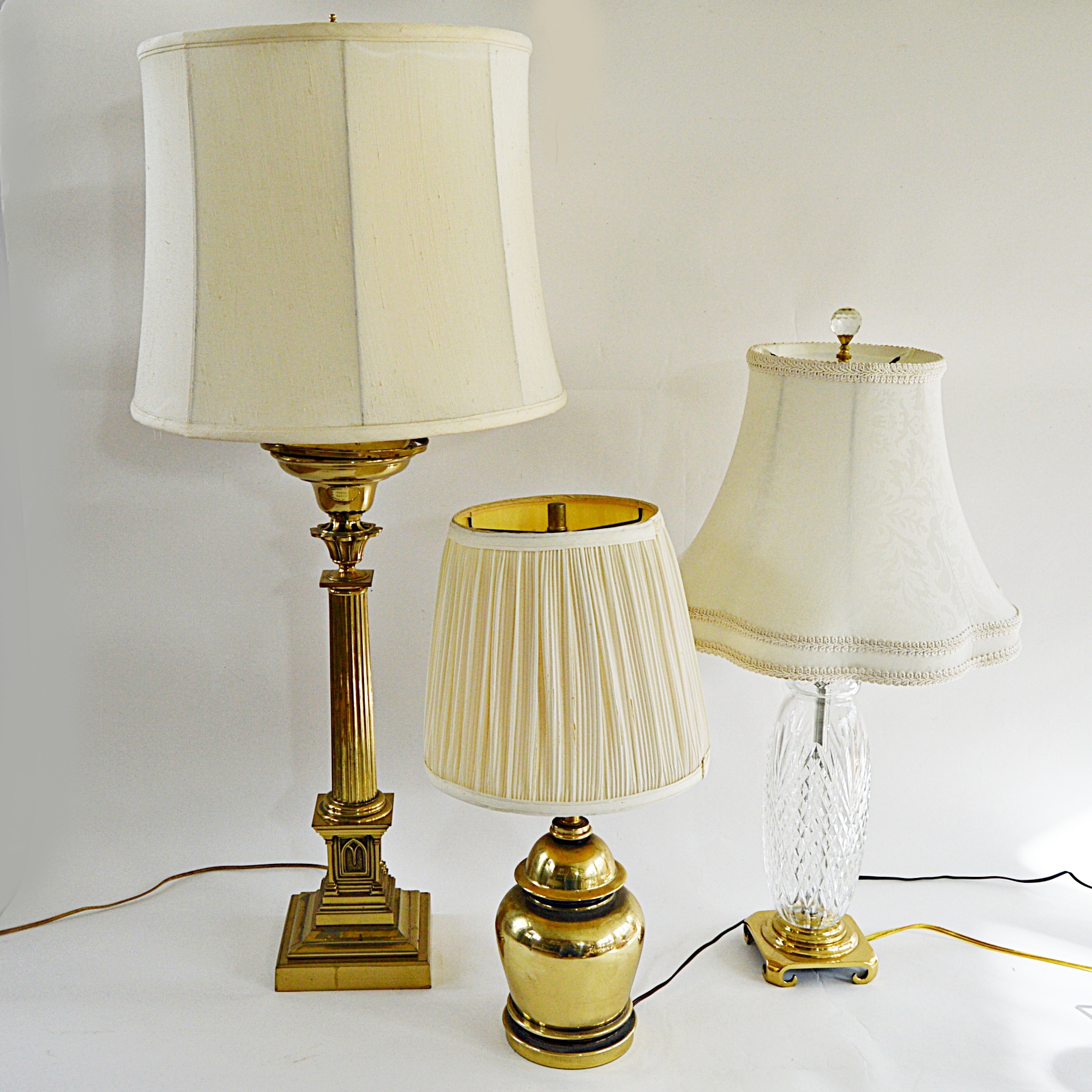 Brass and Crystal Table Lamps