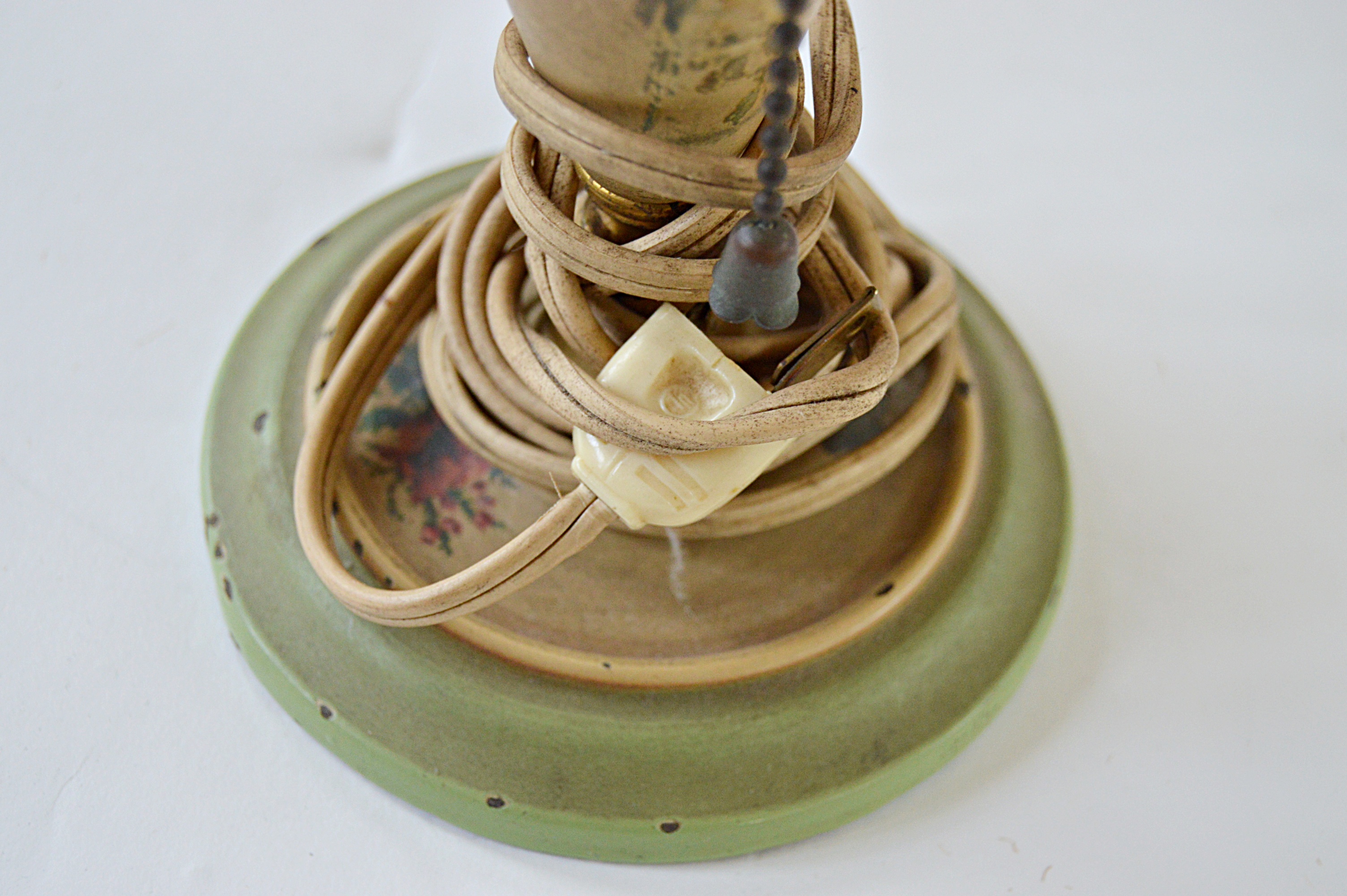 Vintage Lamp Group with Copper Tone, Porcelain, Opaline Glass