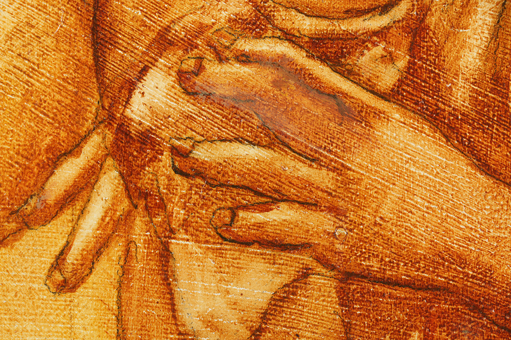 Marian Carlsen Painting on Canvas Board of Children with Ice Cream