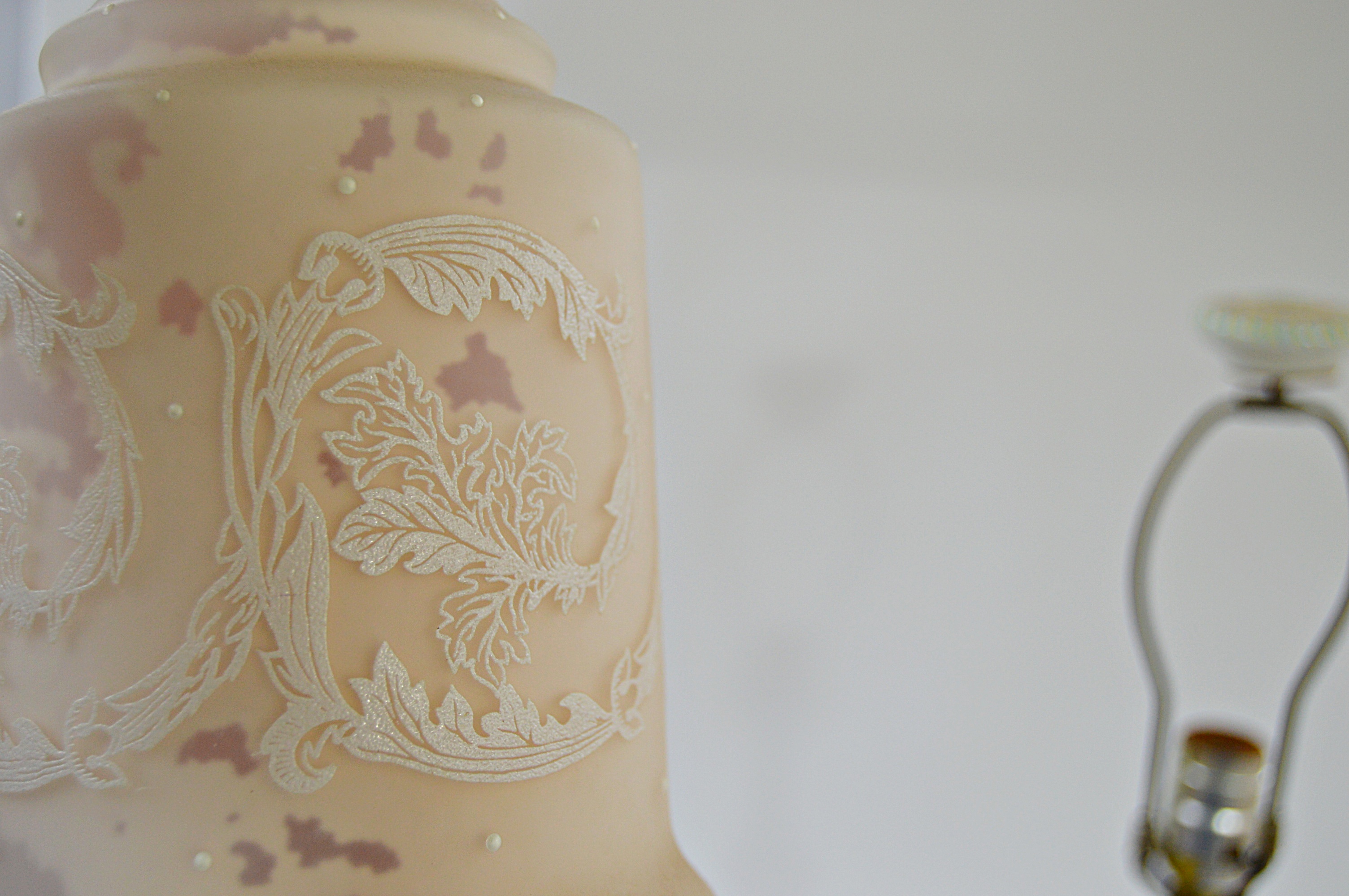 Vintage Lamp Group with Copper Tone, Porcelain, Opaline Glass