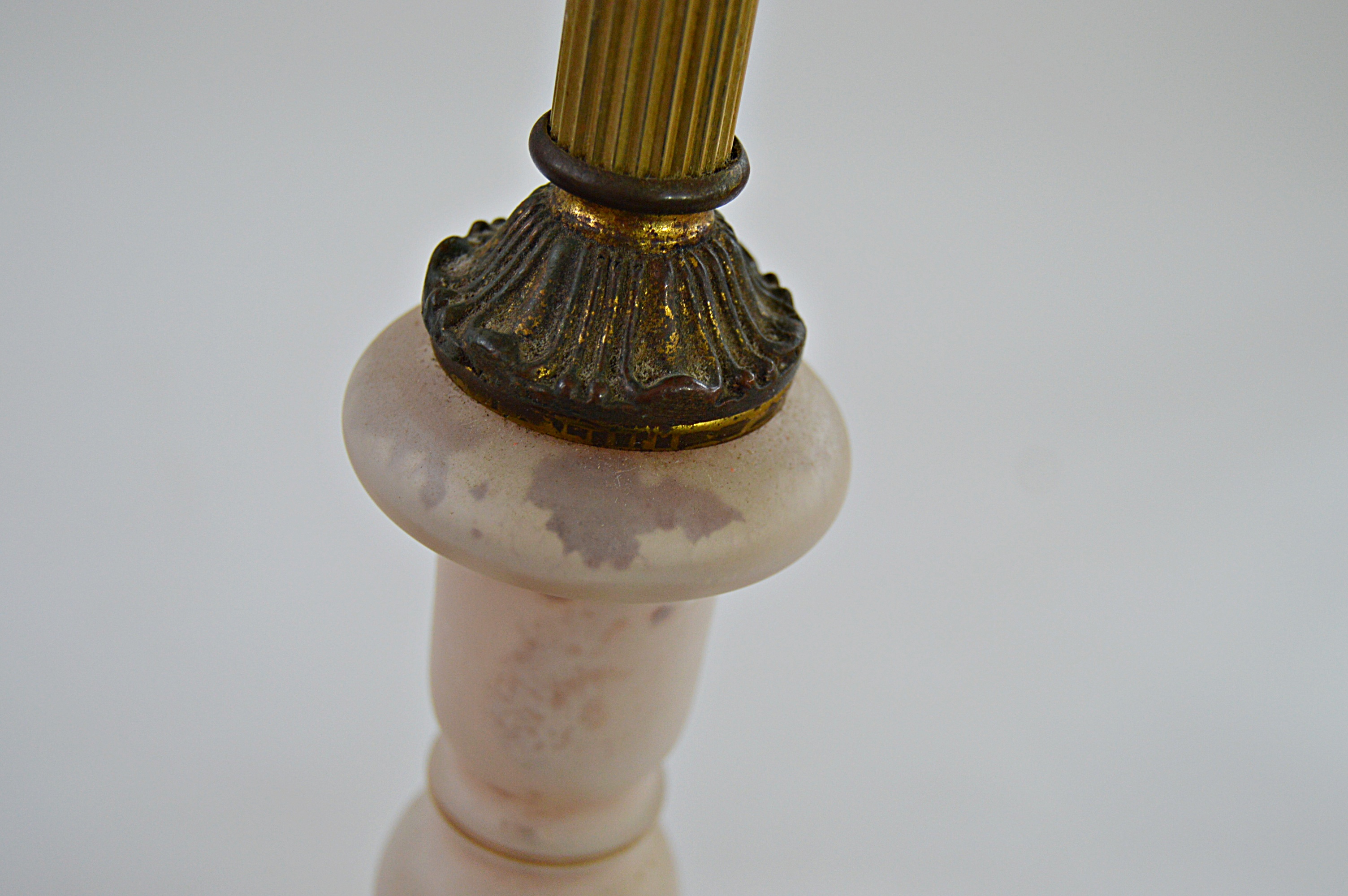 Vintage Lamp Group with Copper Tone, Porcelain, Opaline Glass