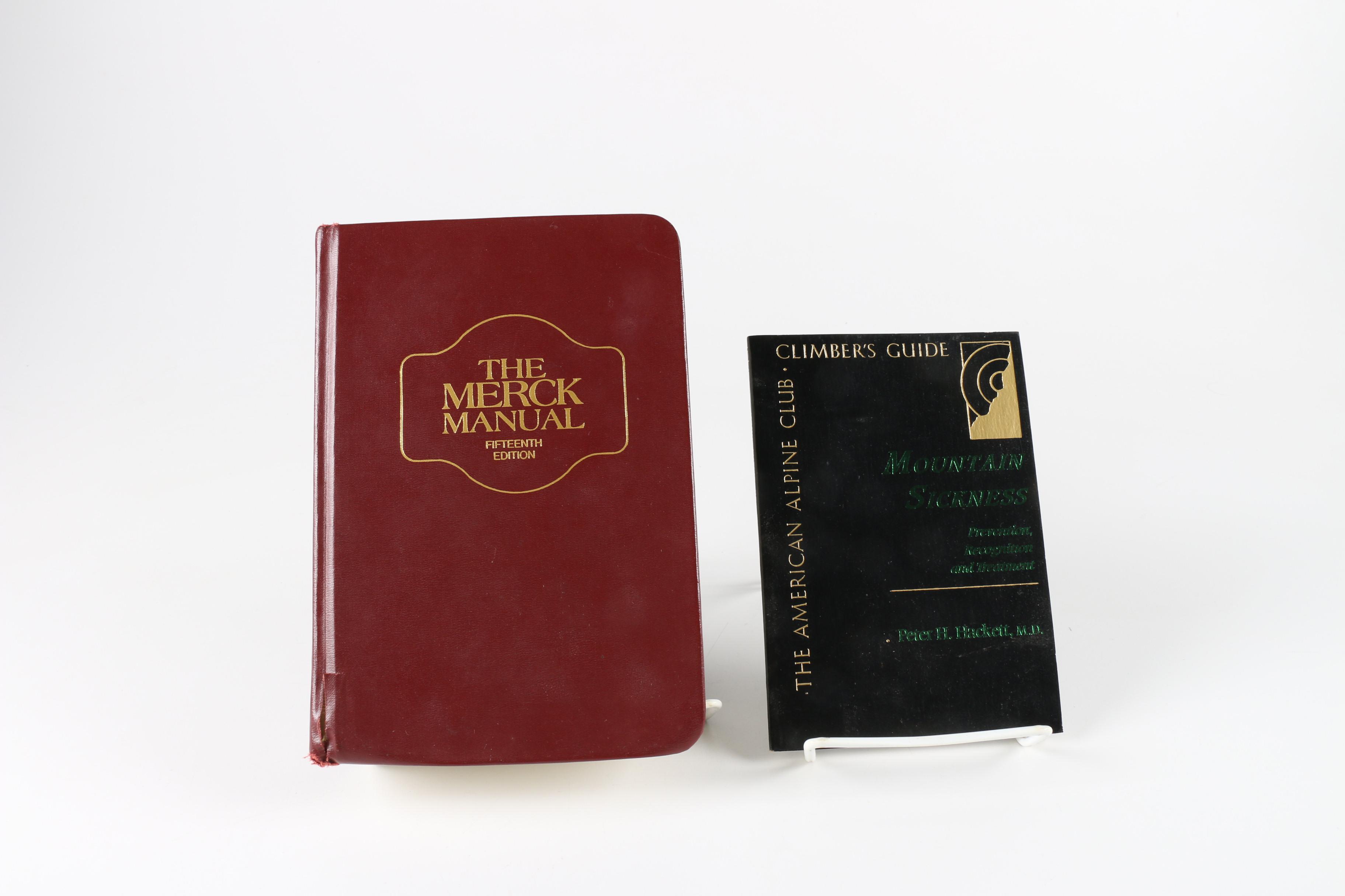 1987 "Merck Manual" and 1993 "Climber's Guide: Mountain Sickness" Medical Books