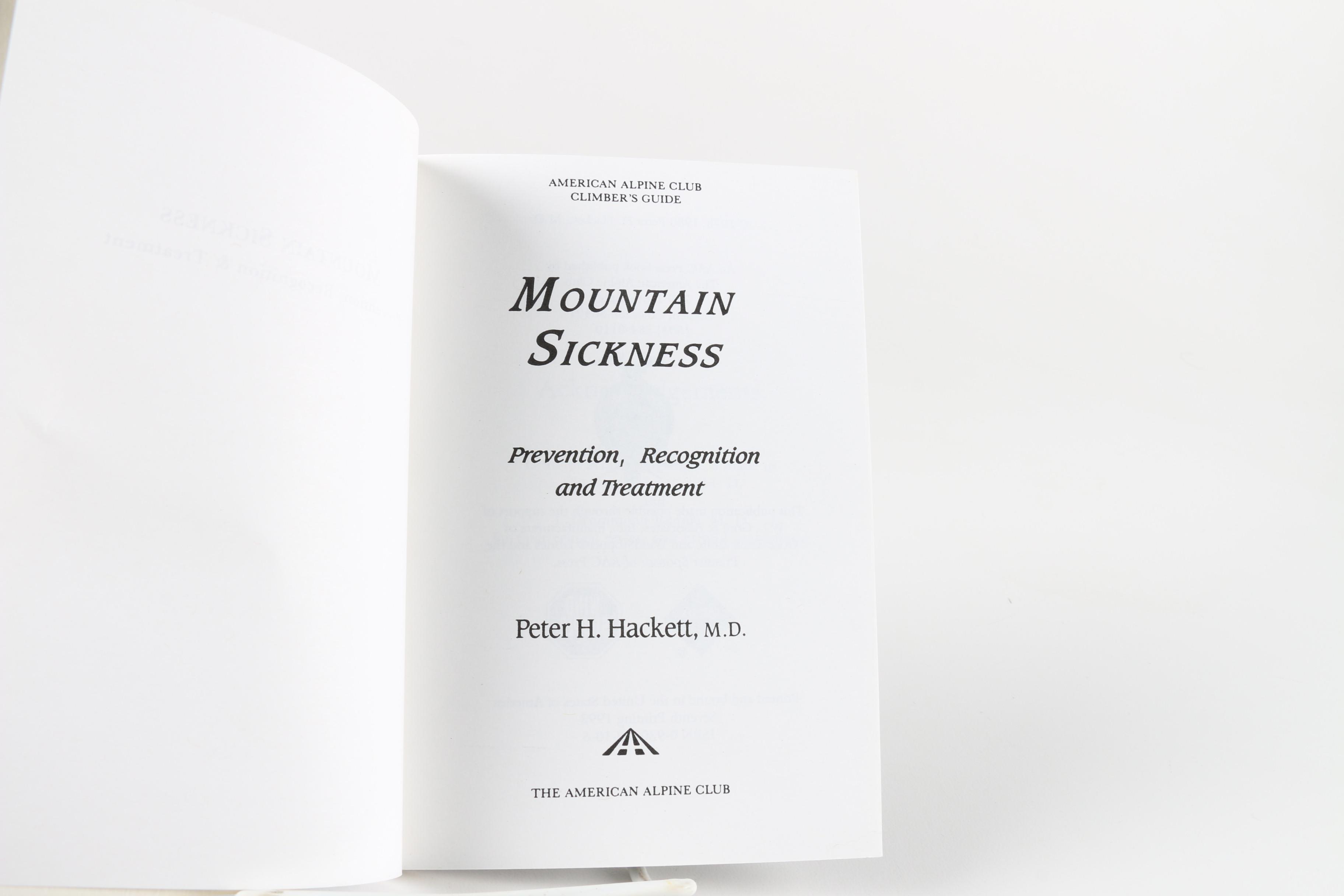 1987 "Merck Manual" and 1993 "Climber's Guide: Mountain Sickness" Medical Books