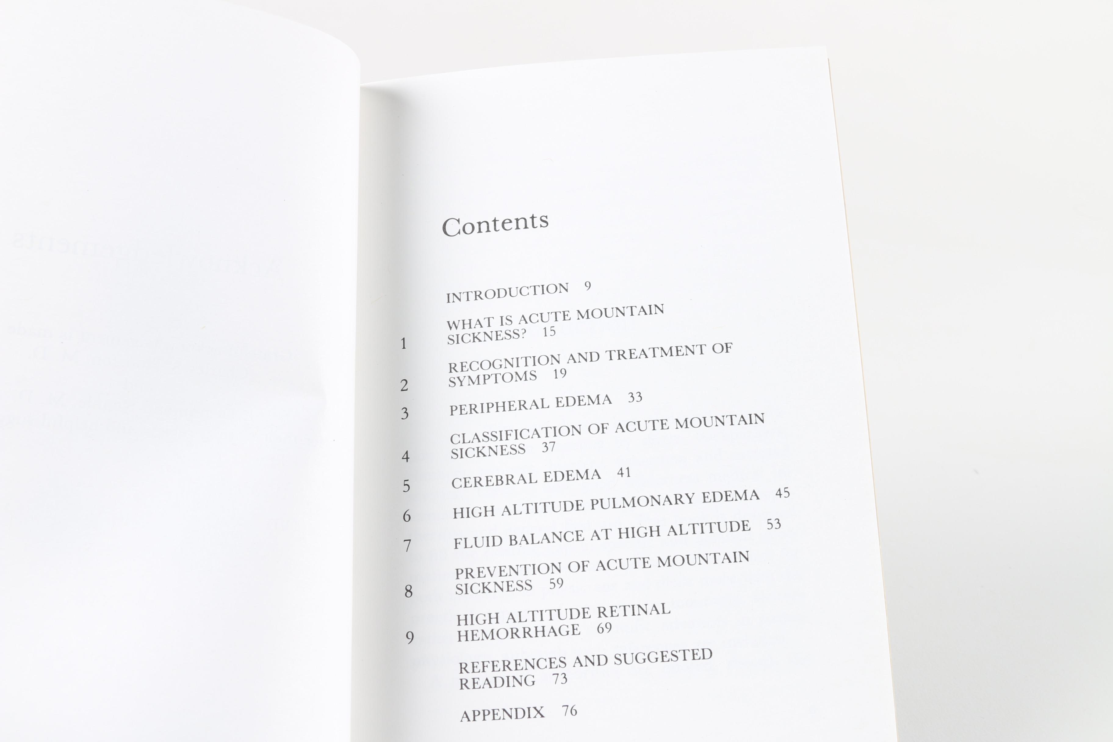 1987 "Merck Manual" and 1993 "Climber's Guide: Mountain Sickness" Medical Books