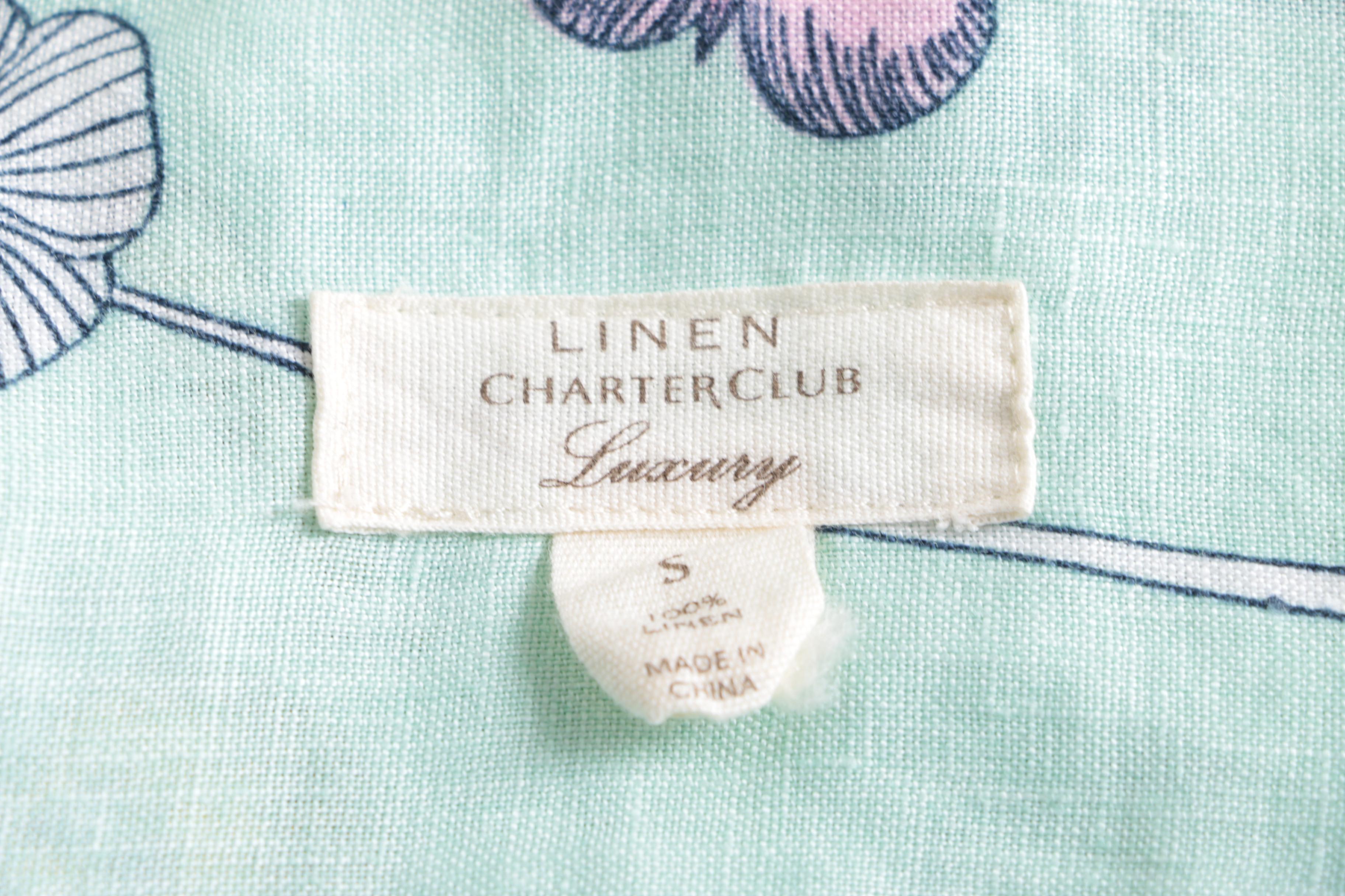 Linen Charter Club Luxury Floral Button-Down Blouses