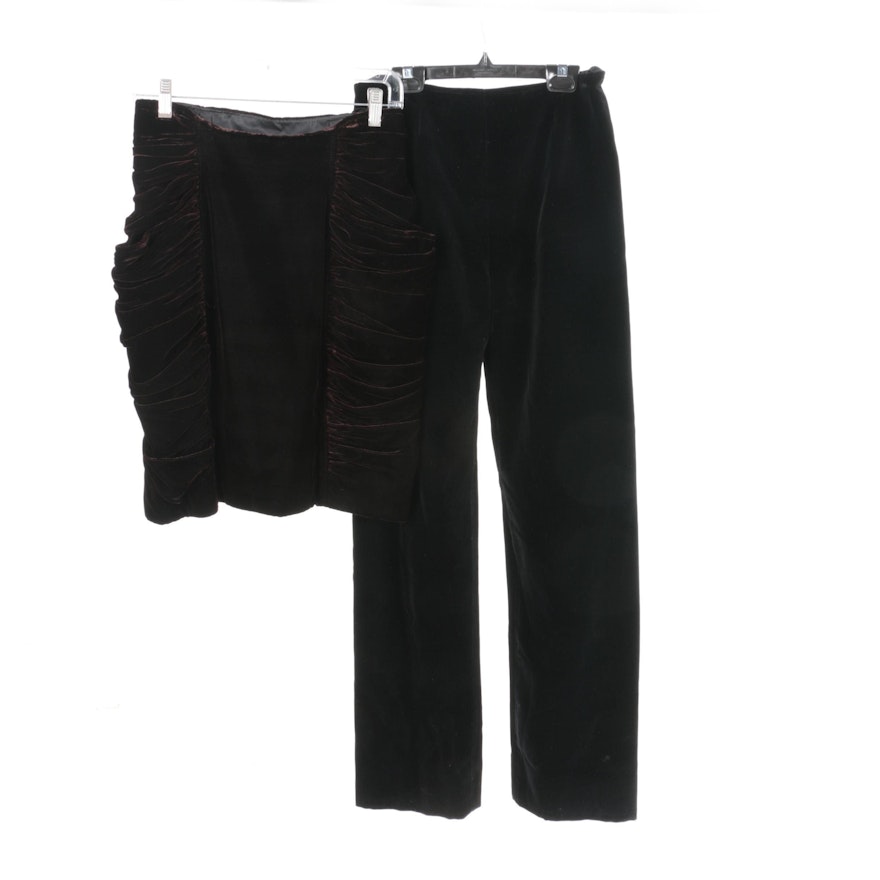 Women's Velvet Pants and Skirt