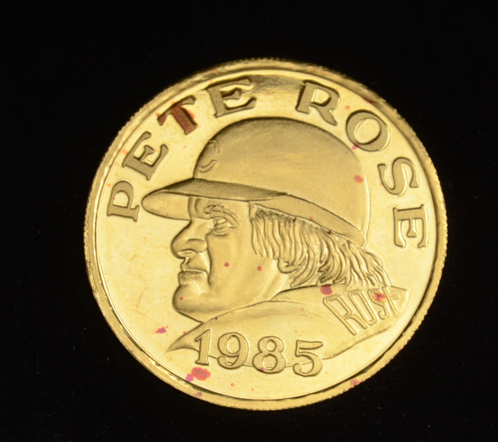 Pete Rose Limited Edition 4000/4192 Commemorative Gold Coin