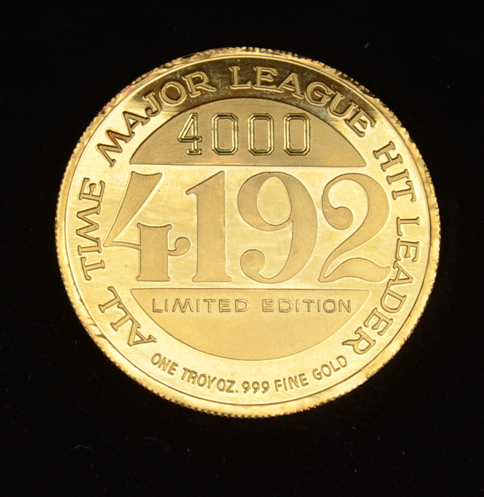 Pete Rose Limited Edition 4000/4192 Commemorative Gold Coin