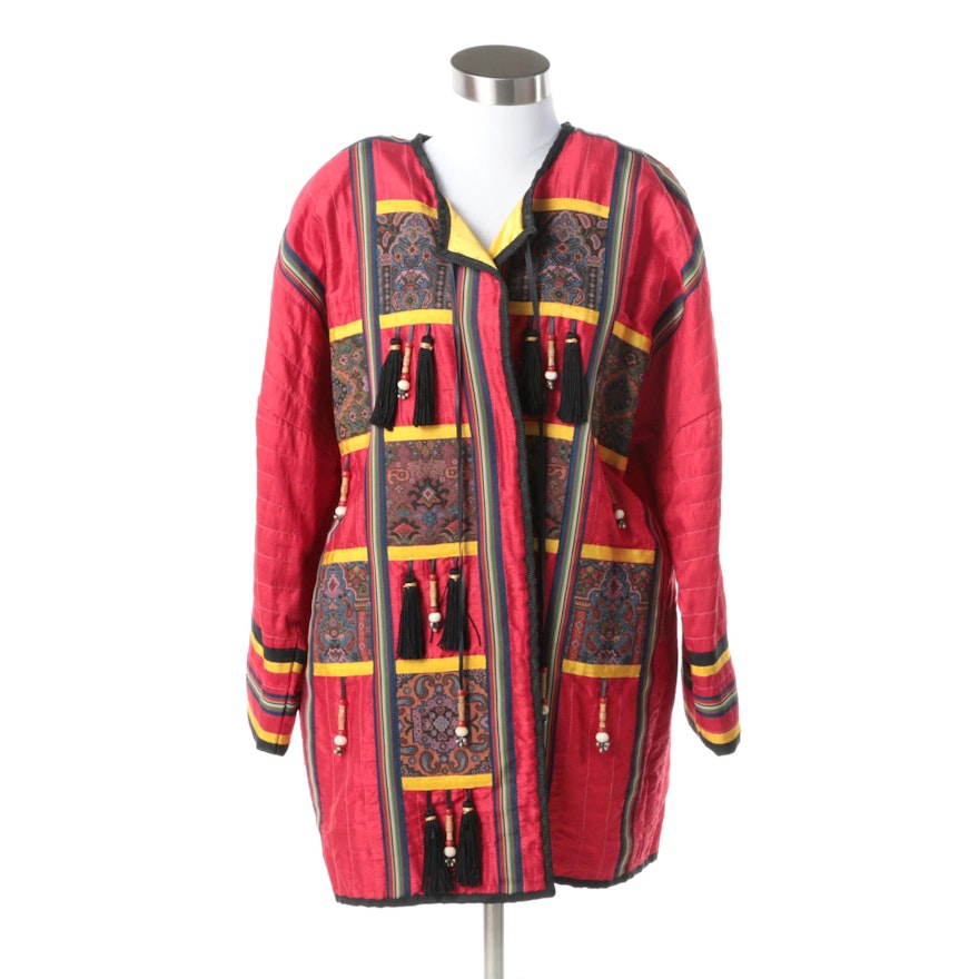 I. Magnin Patchwork Style Silk Jacket