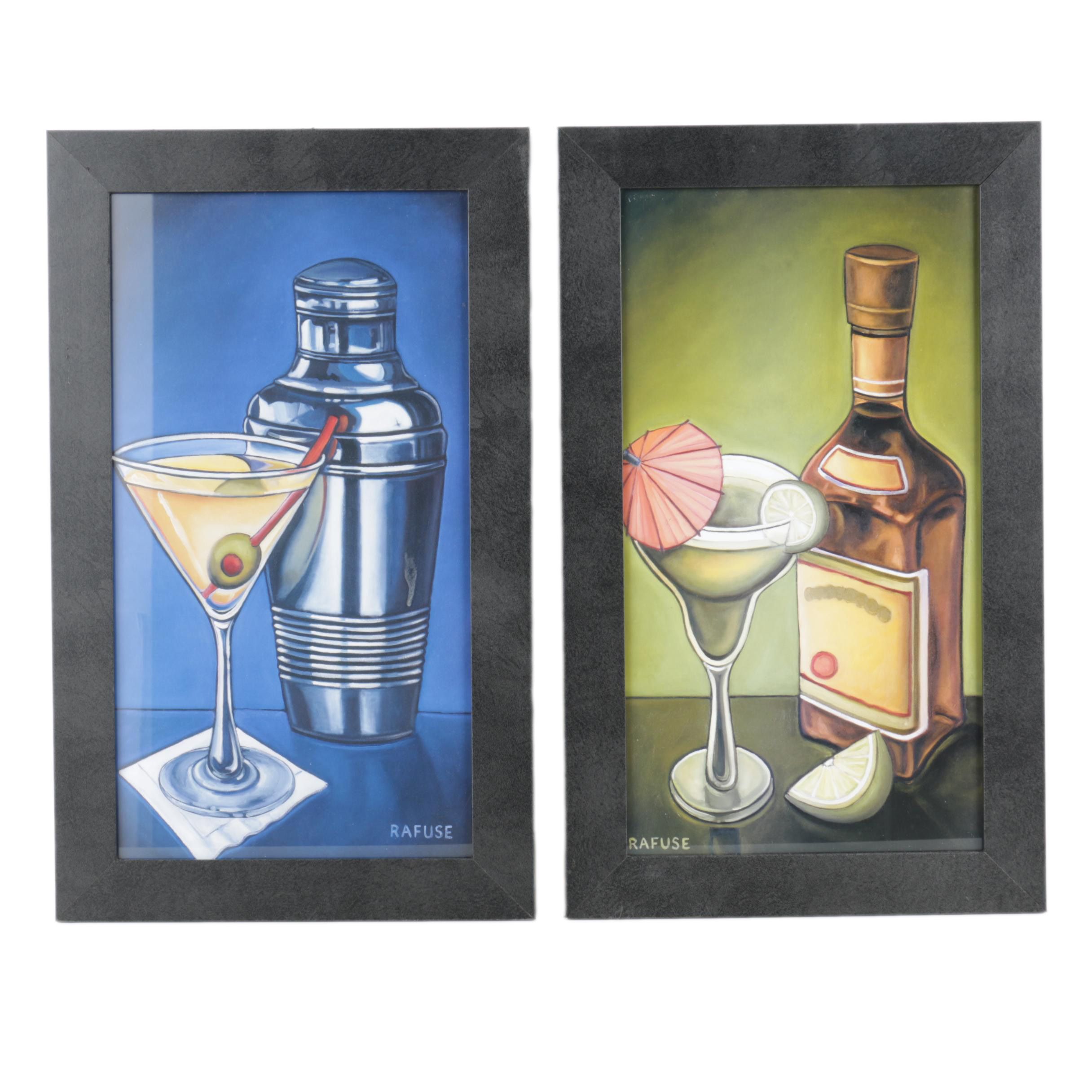 Will Rafuse Pair of Reproduction Prints "Martini" and "Lime Margarita"
