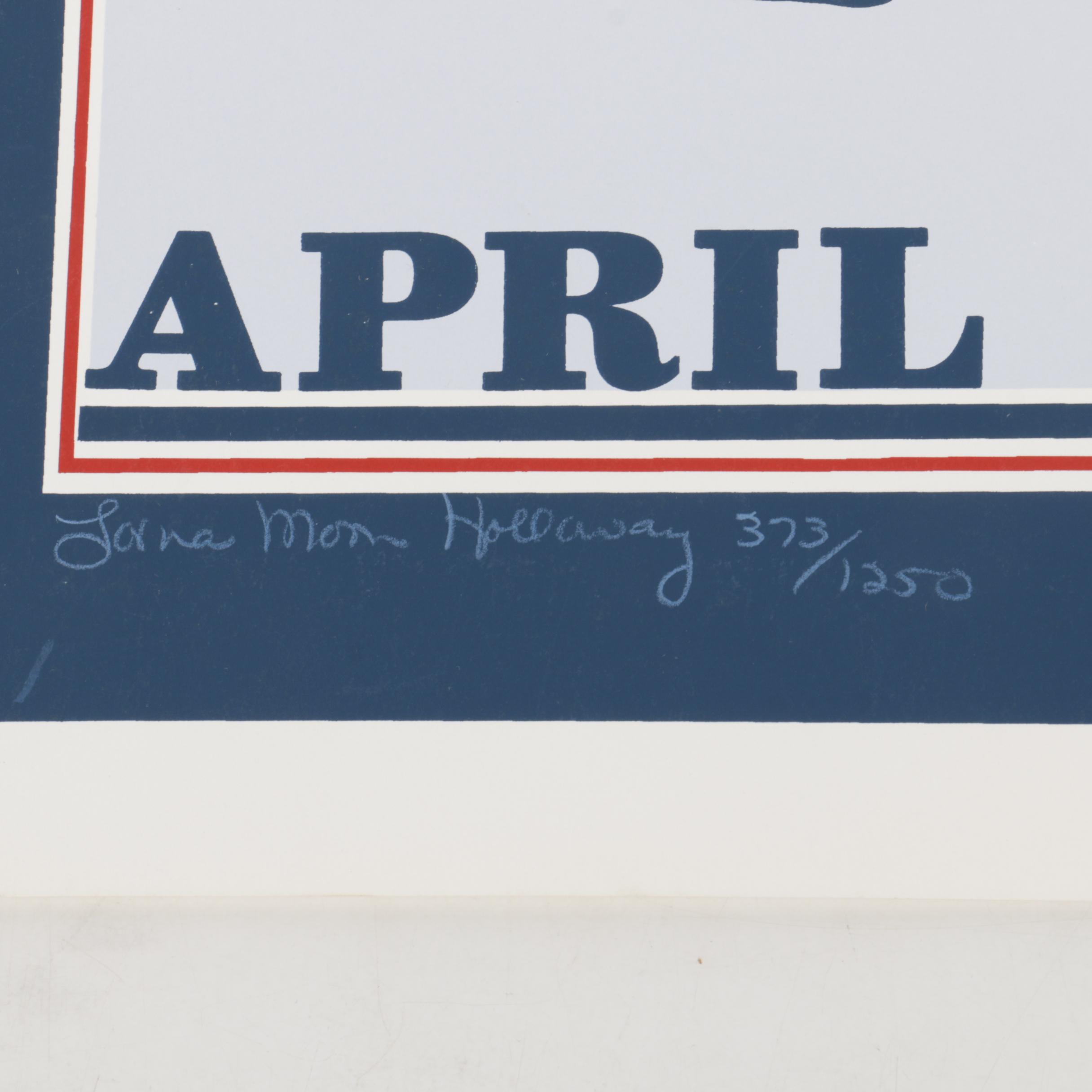 Holloway Limited Edition 1985 Ponchatoula Strawberry Festival Serigraph Poster