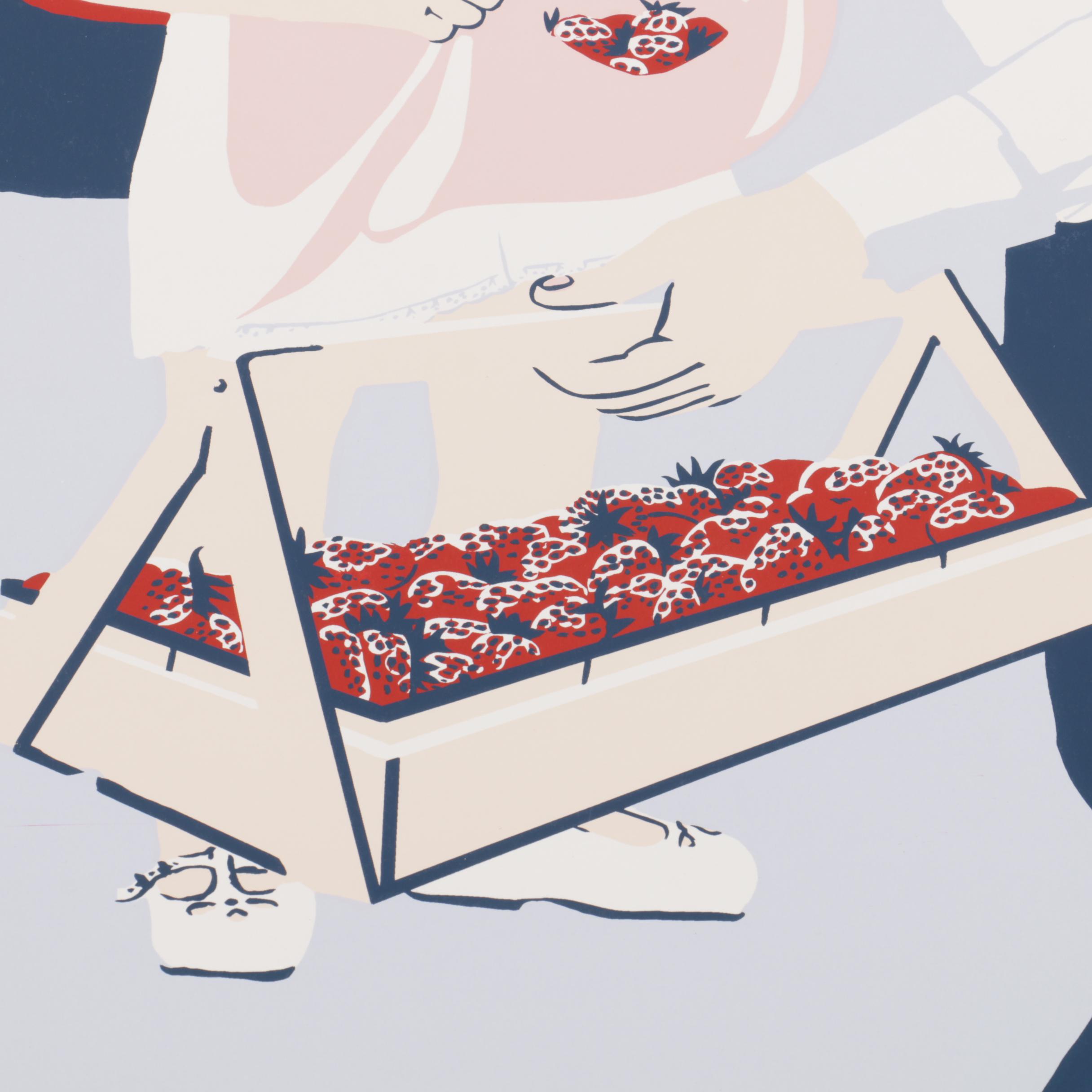 Holloway Limited Edition 1985 Ponchatoula Strawberry Festival Serigraph Poster