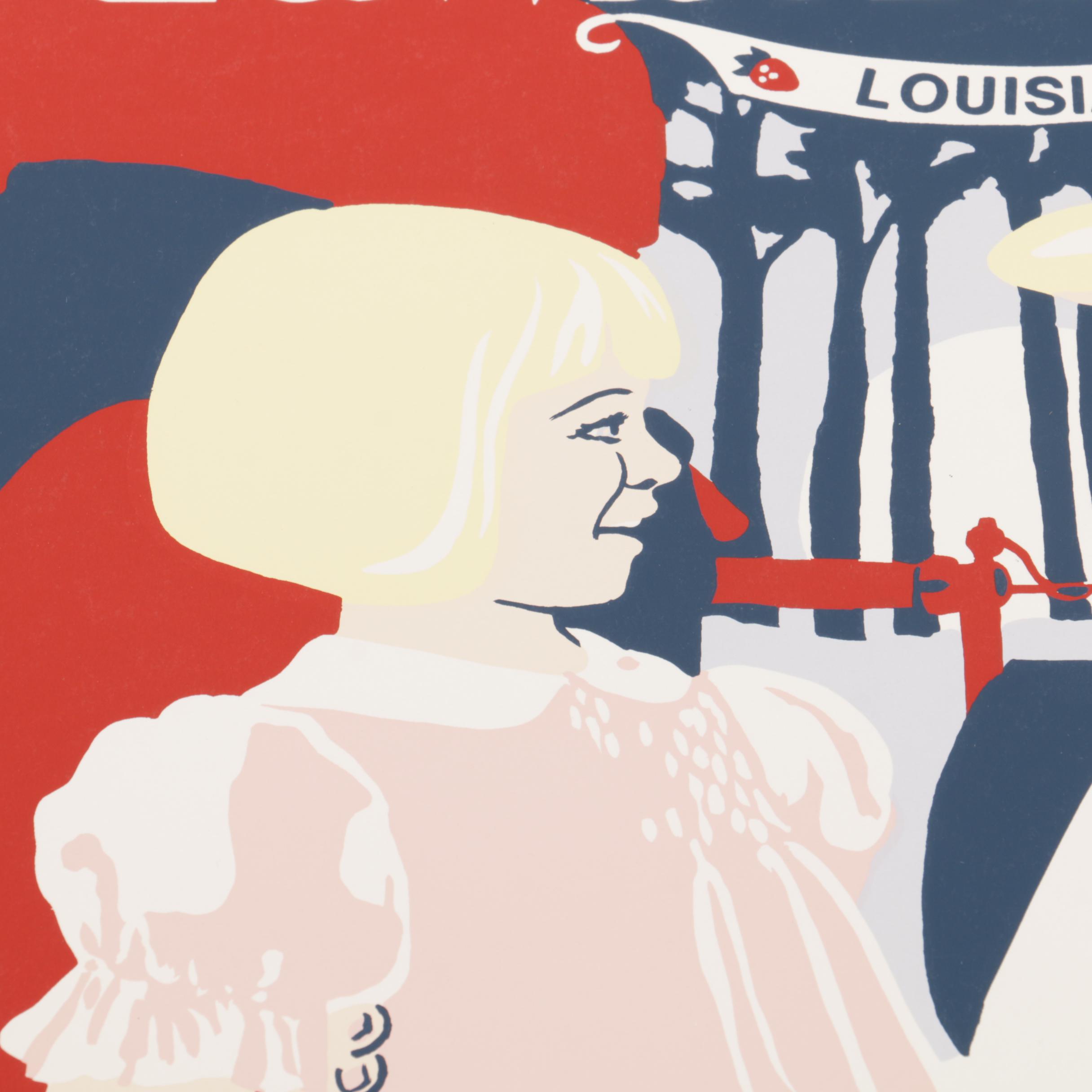 Holloway Limited Edition 1985 Ponchatoula Strawberry Festival Serigraph Poster