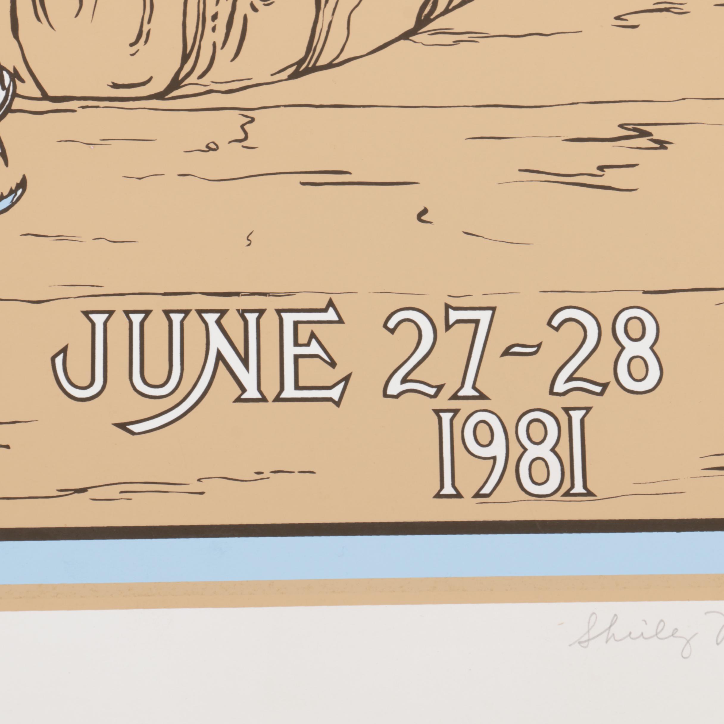 Shirley Masinter 1981 Limited Edition Lacombe Crab Festival Serigraph Poster