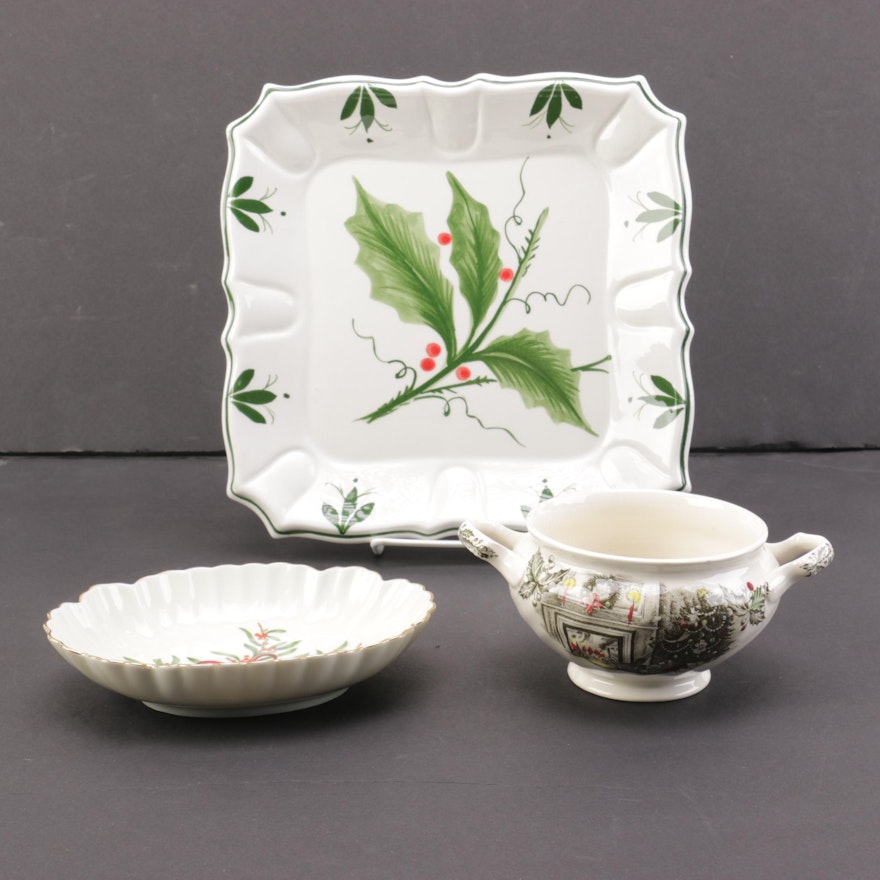Holiday Serveware including Royal Gallery "Queensberry" Bowl