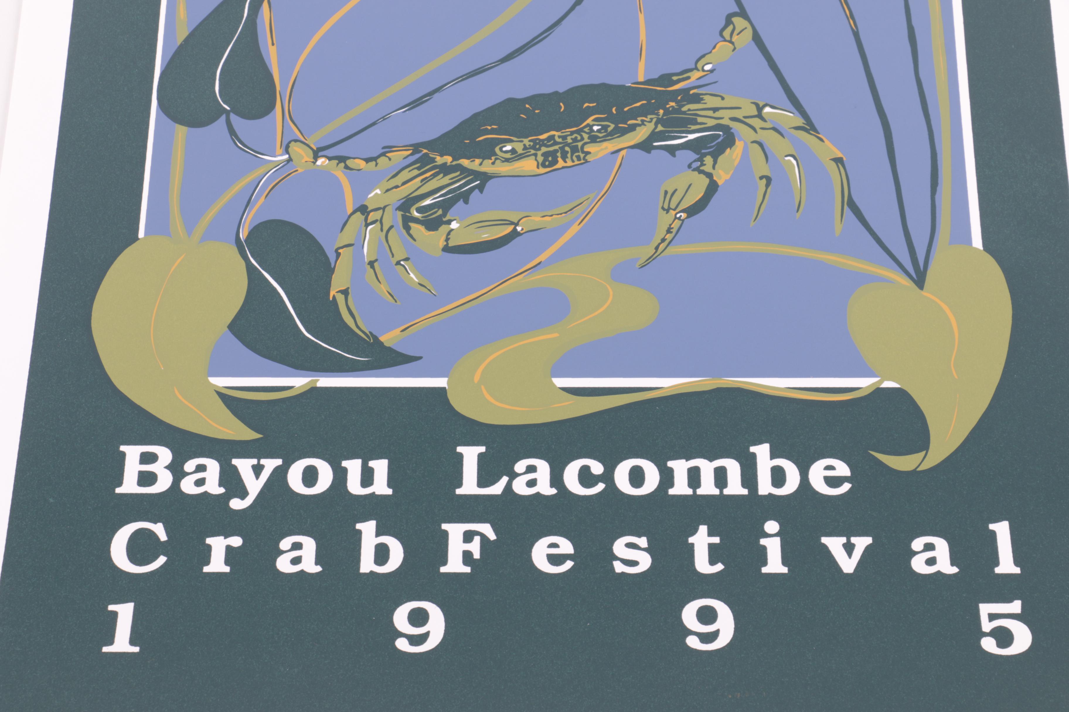 Georgie Dussouy 1995 Limited Edition Lacombe Crab Festival Serigraph Poster