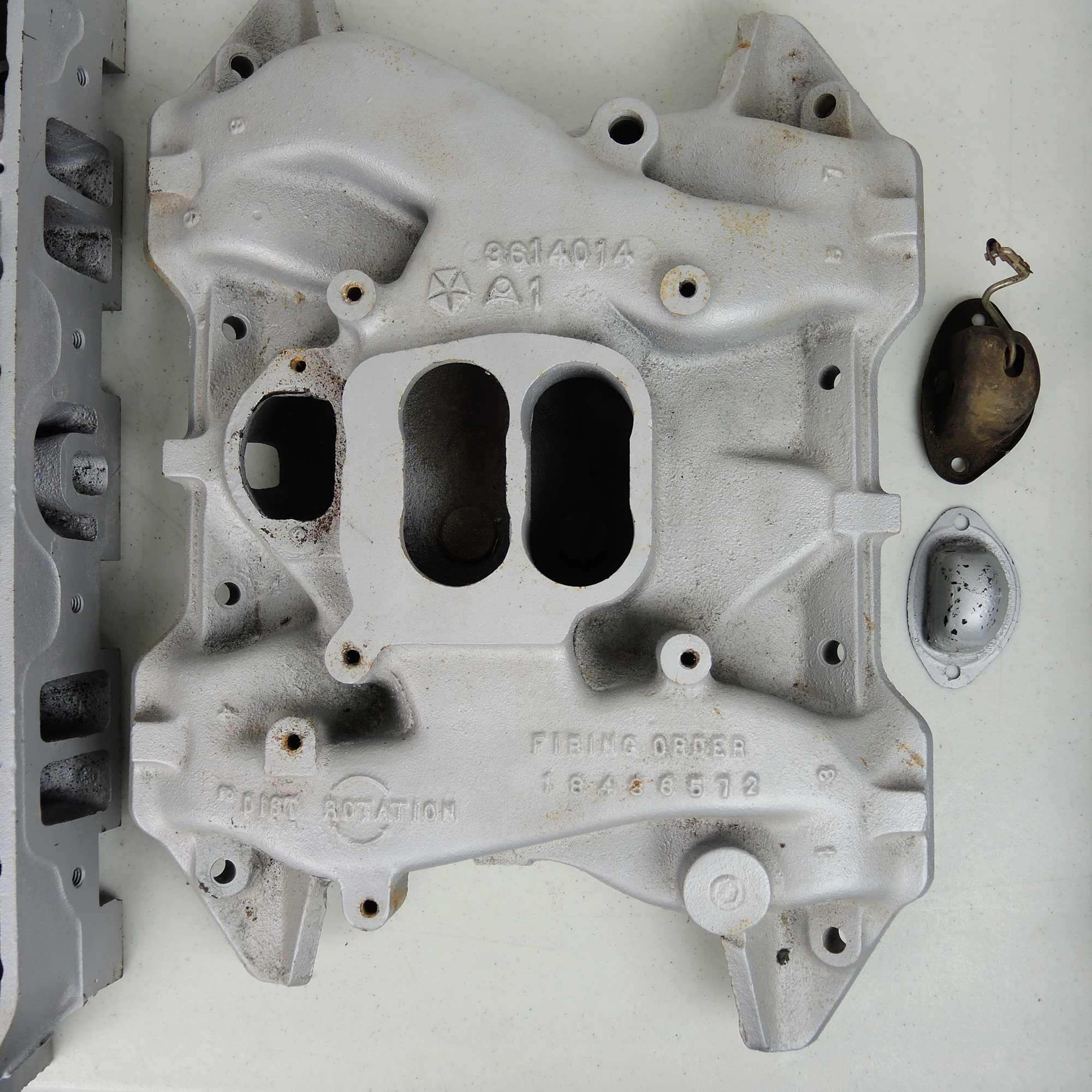 1971 Chrysler Dodge Iron Cylinder Heads and Four Barrel Intake Manifold
