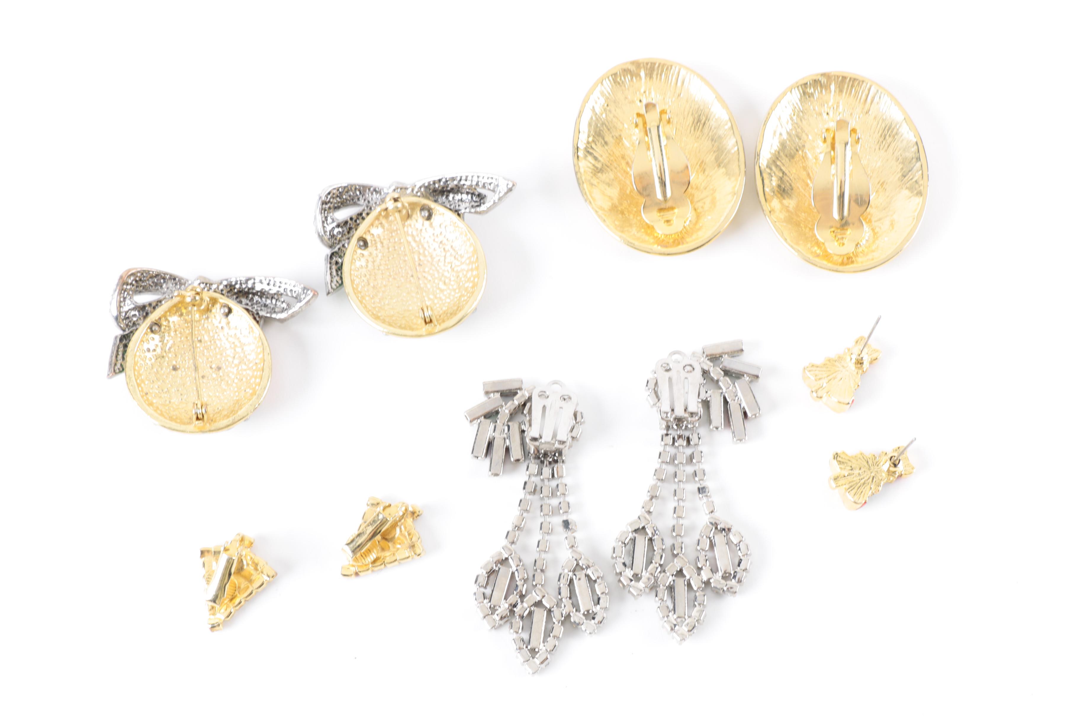Vintage Christmas-Themed Costume Jewelry Featuring Eisenberg Ice