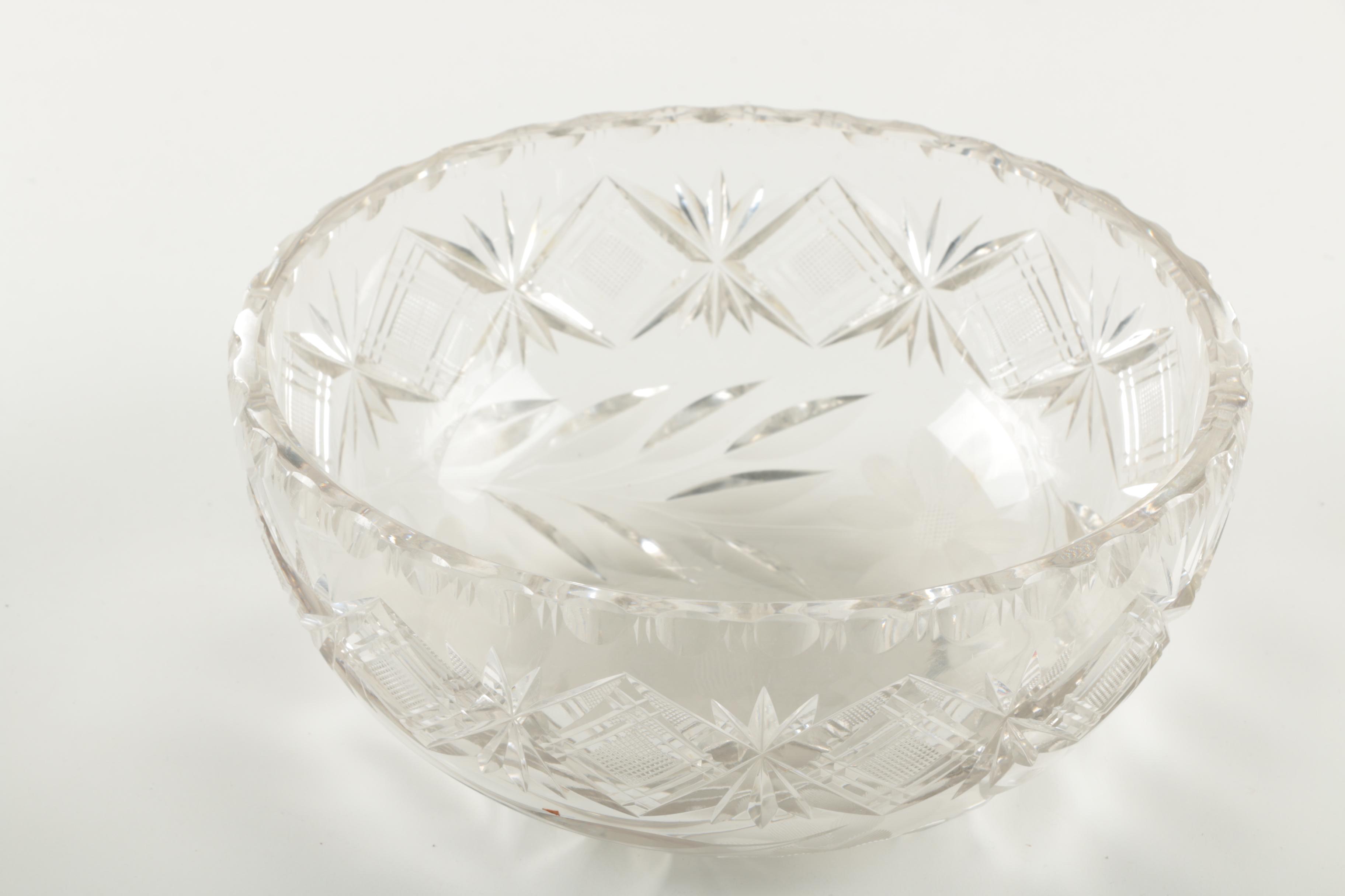 Vintage Cut Glass Serving Bowls