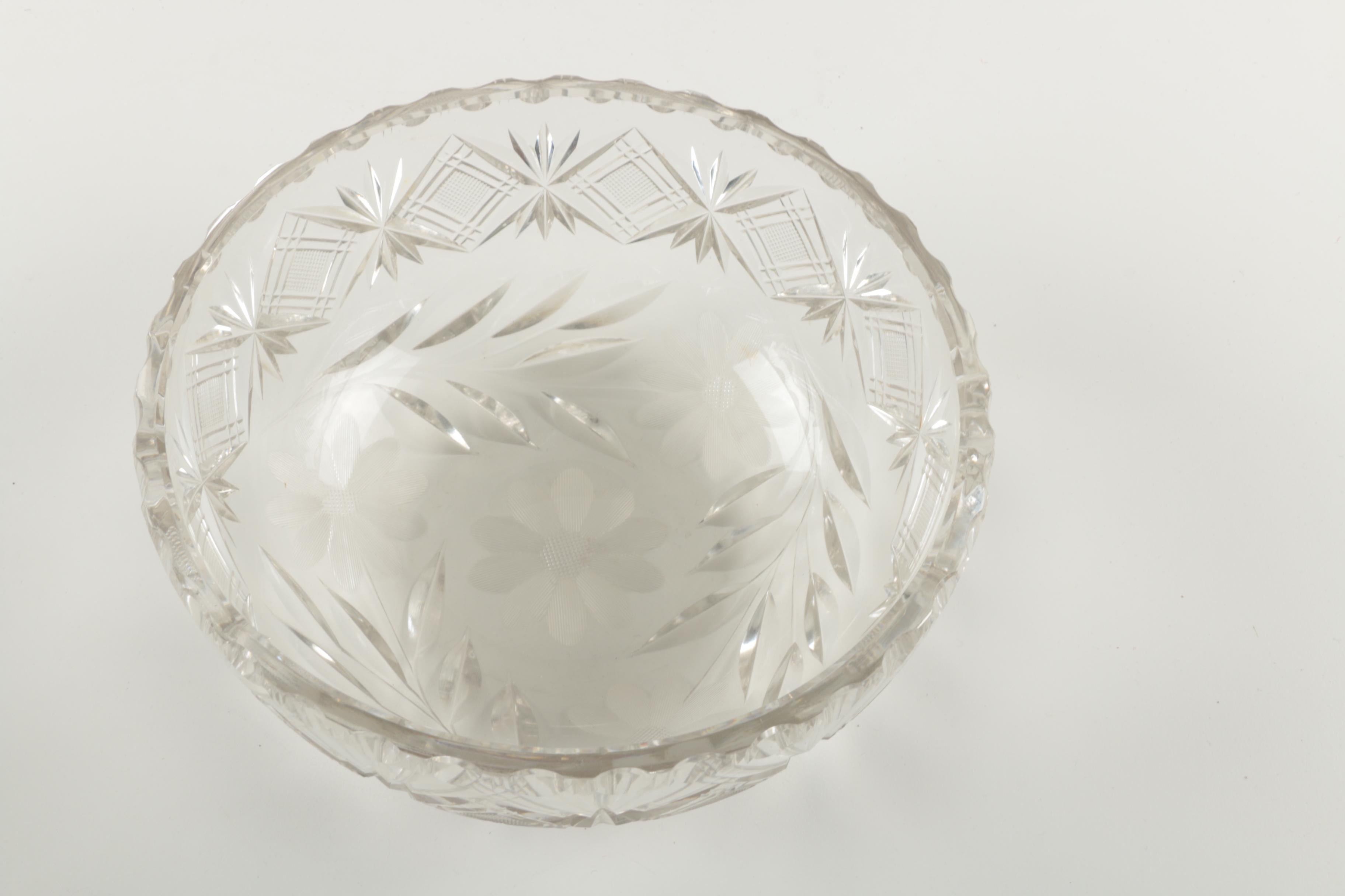 Vintage Cut Glass Serving Bowls