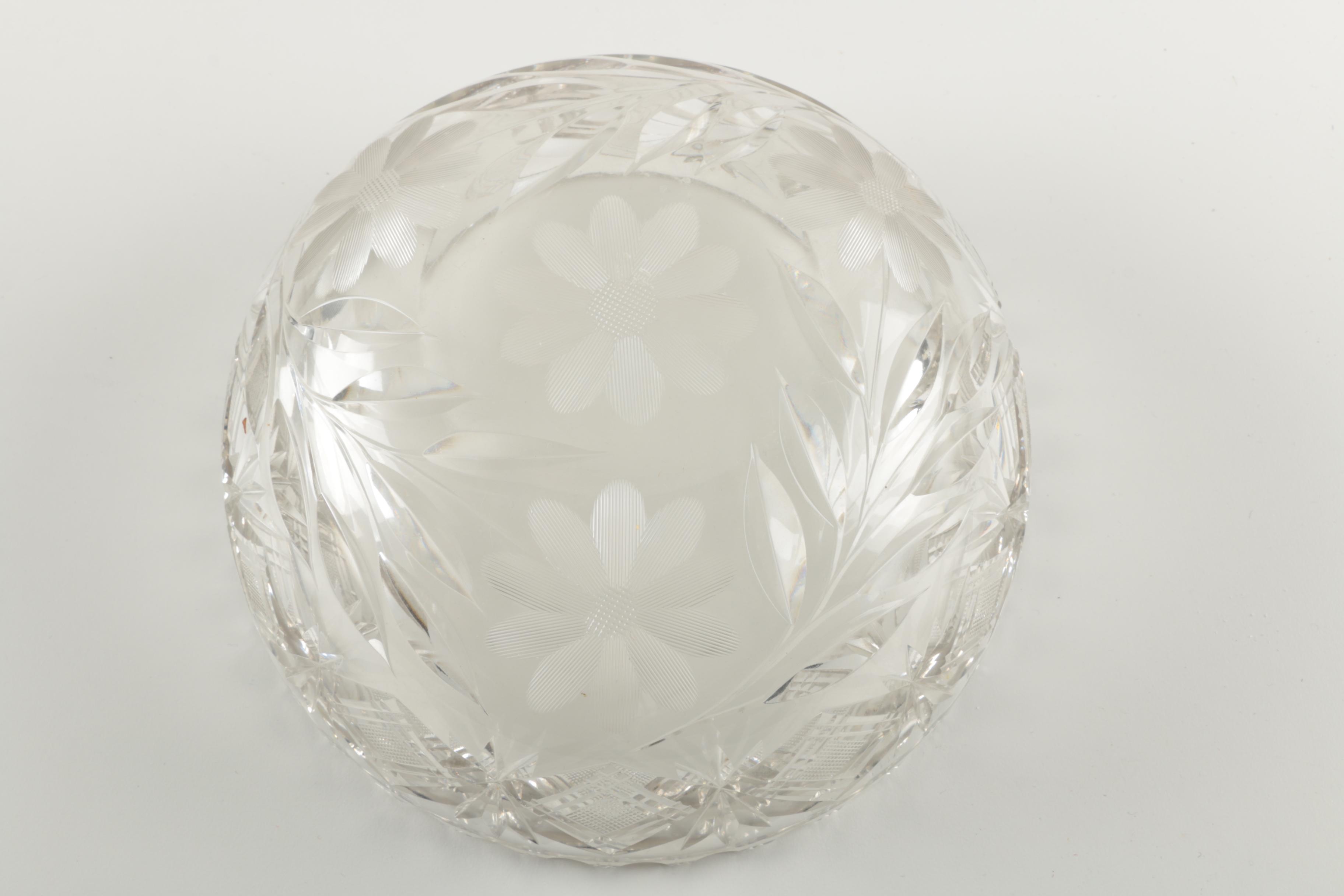 Vintage Cut Glass Serving Bowls