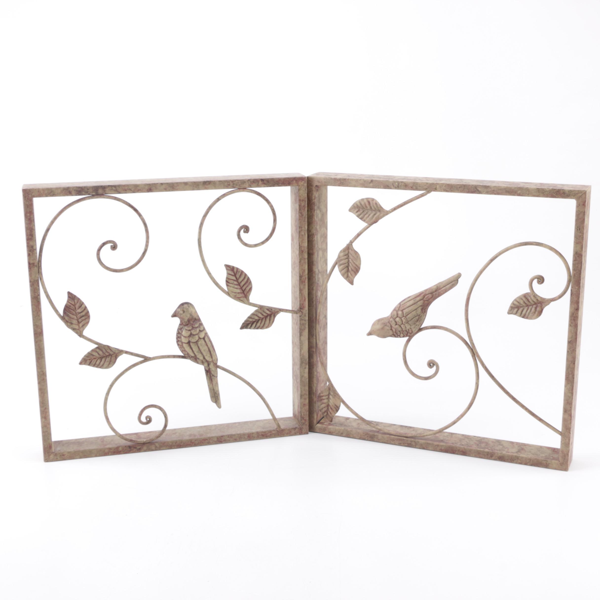 Metal Bird Motif Wall Hangings