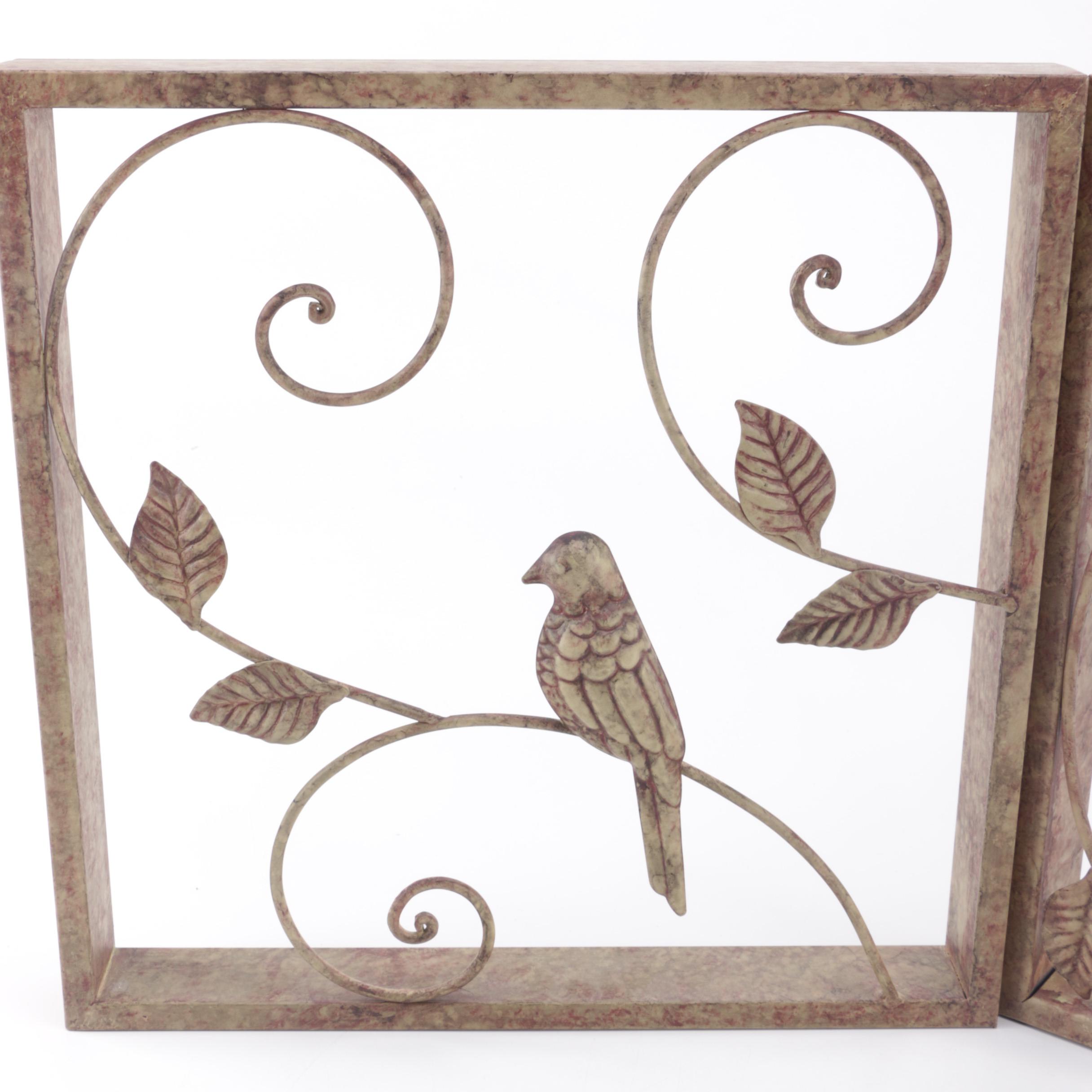 Metal Bird Motif Wall Hangings