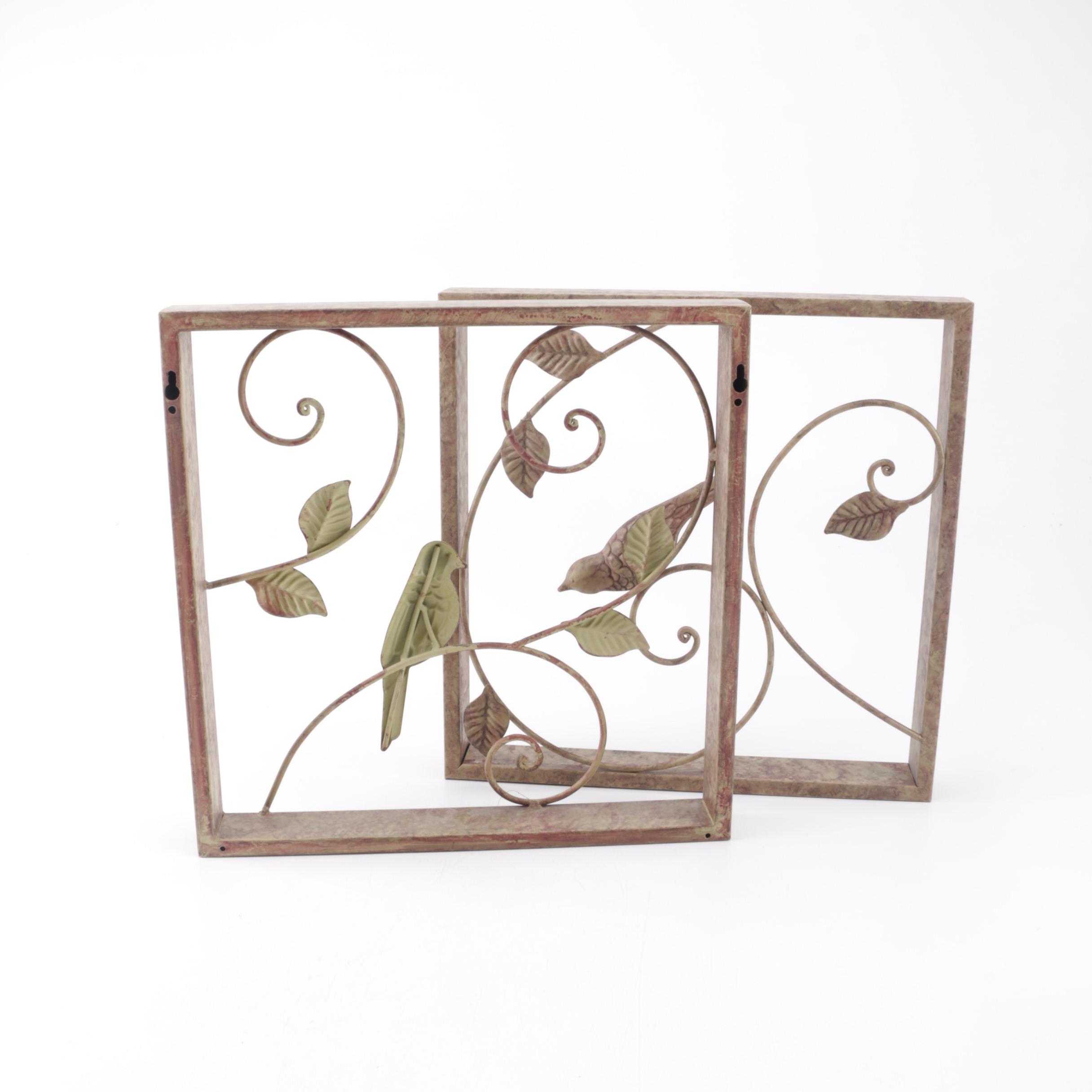 Metal Bird Motif Wall Hangings