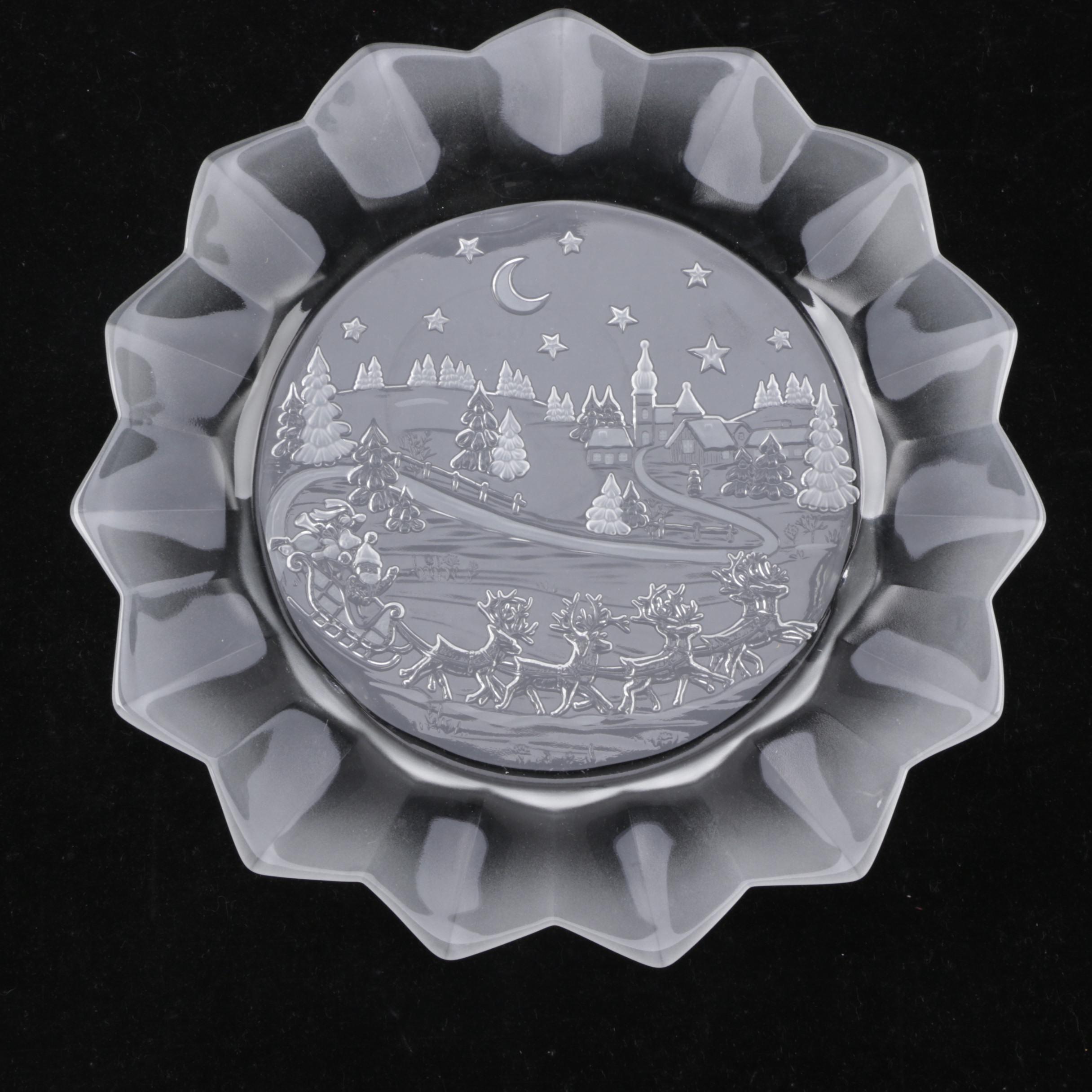 Glass Christmas Plate
