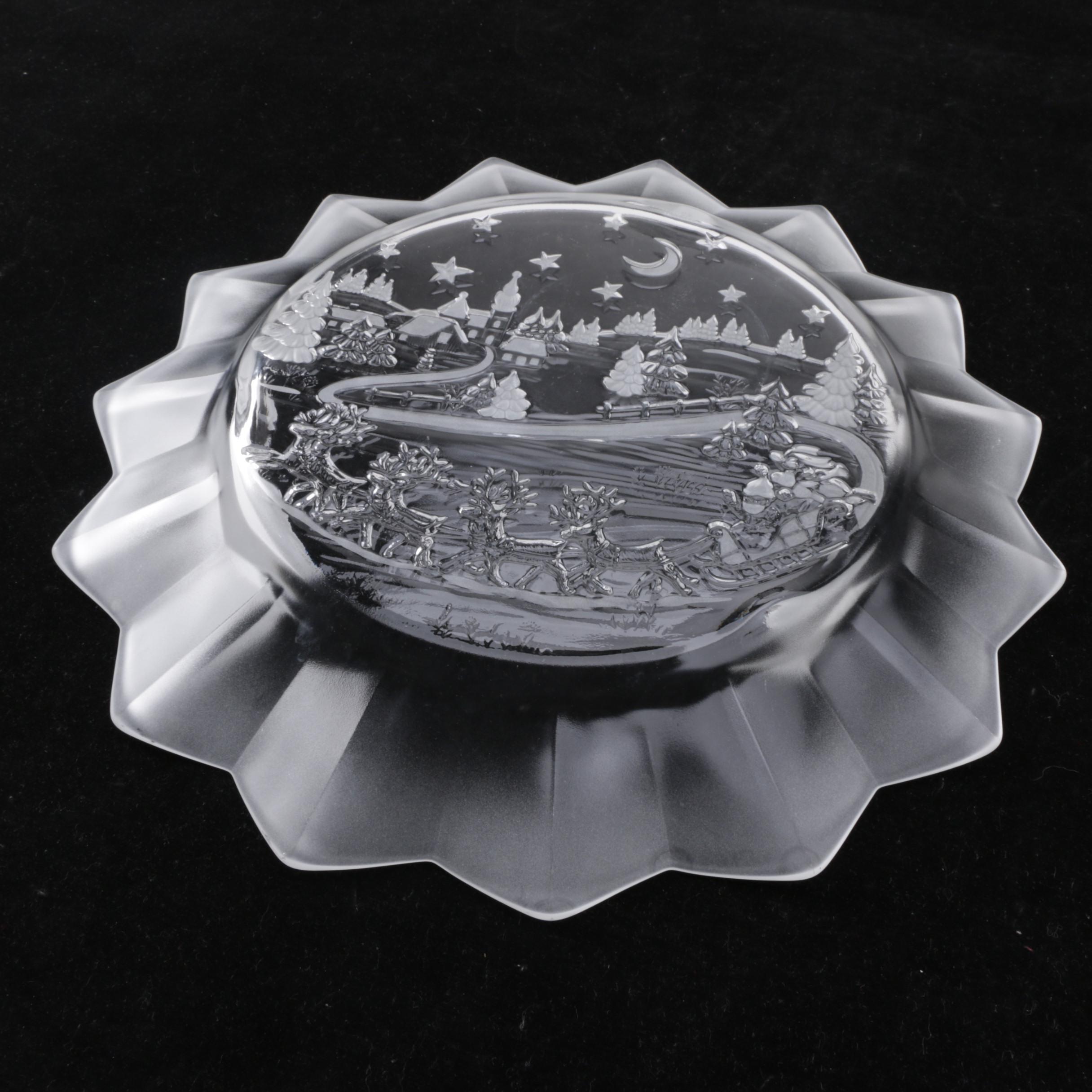 Glass Christmas Plate