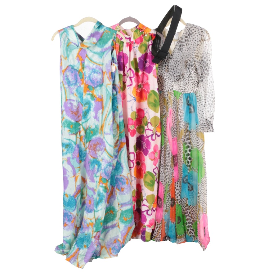 Women's Vintage Colorful Print Dresses