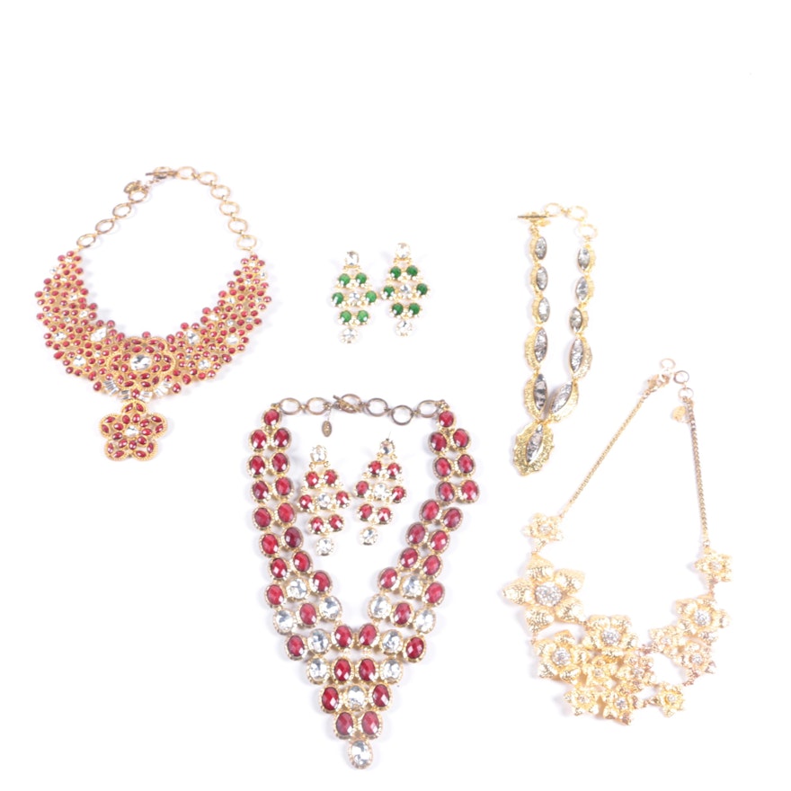 Collection of Amrita Singh Necklaces and Earrings