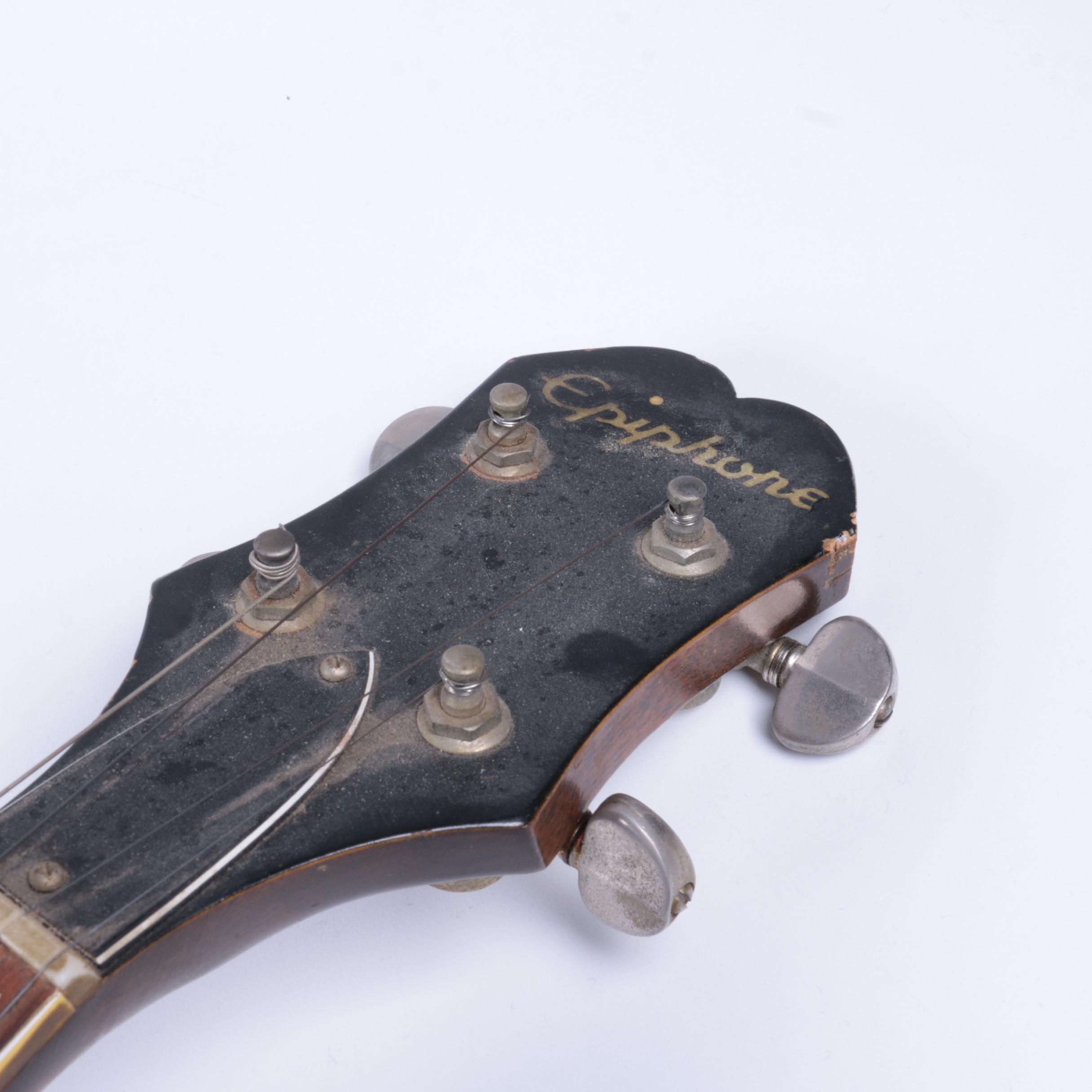 Vintage Epiphone Long Neck Banjo and Sheet Music