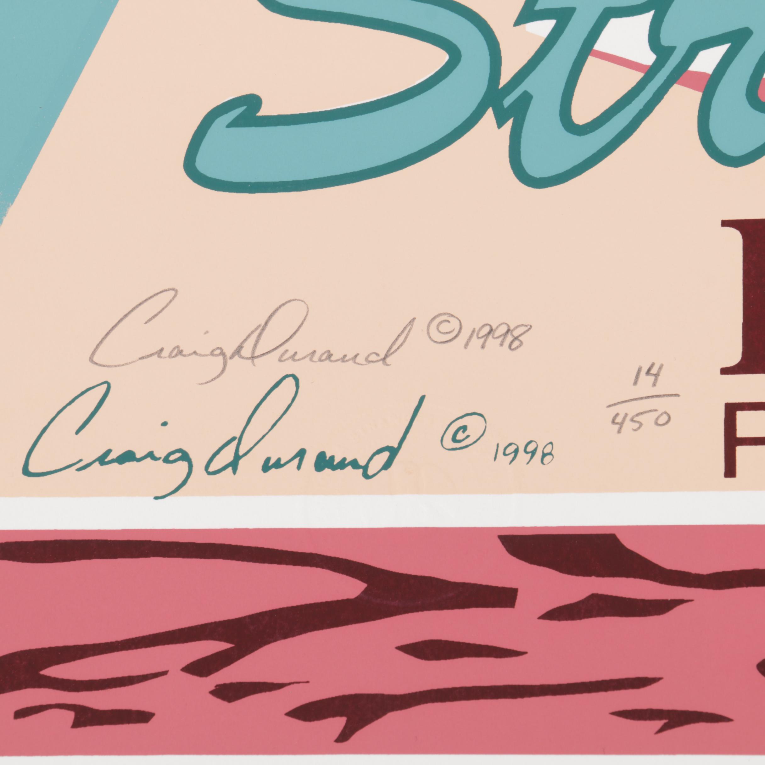 Durand Limited Edition 1998 Ponchatoula Strawberry Festival Serigraph Poster