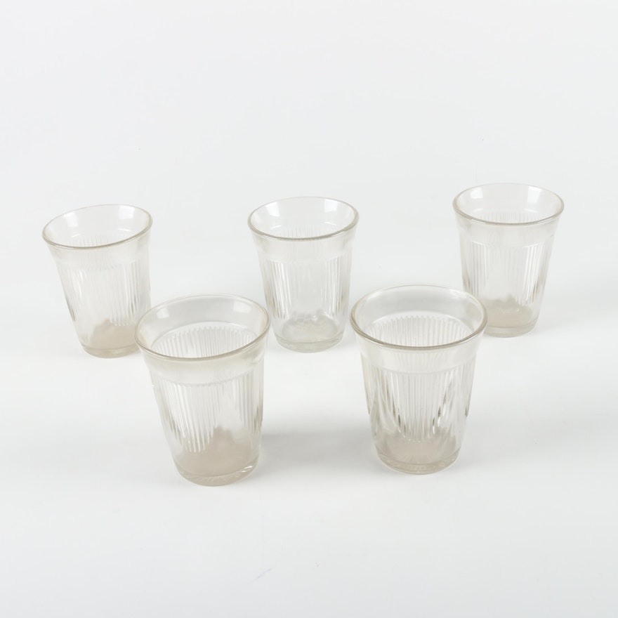 Clear Ribbed Drinking Glasses