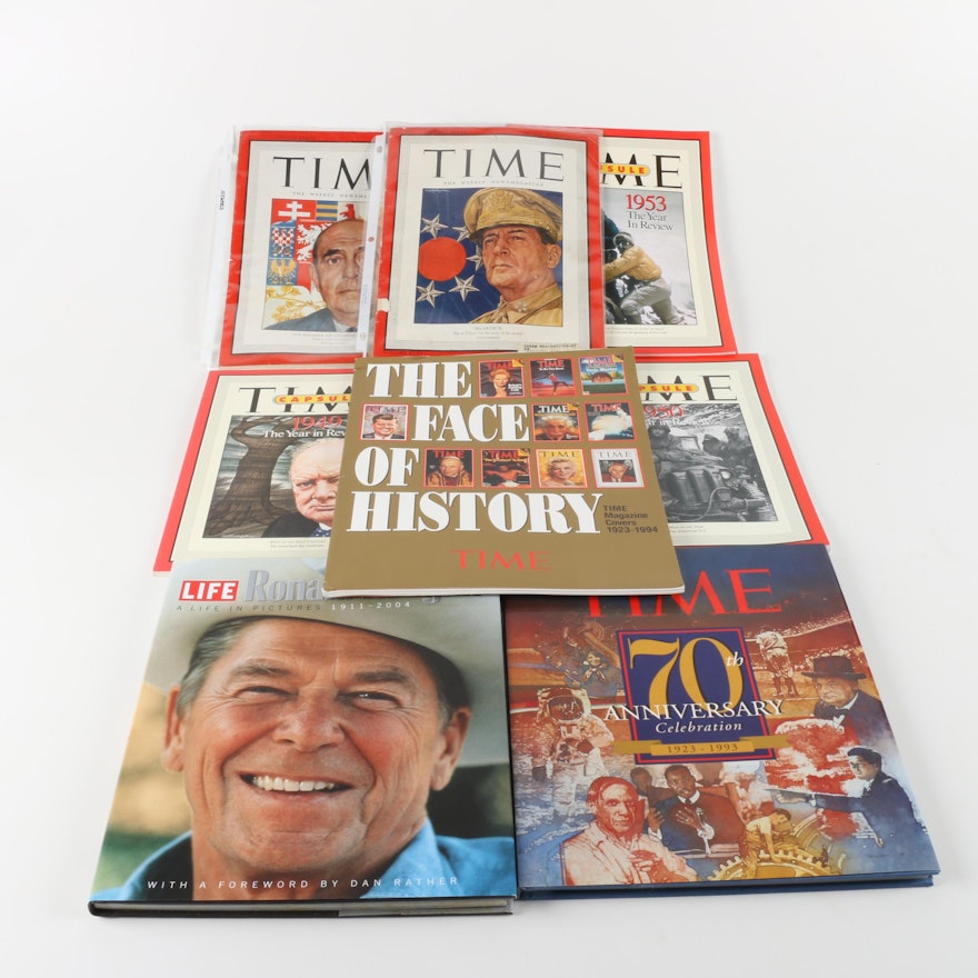 Assorted "Time" Magazines and Books