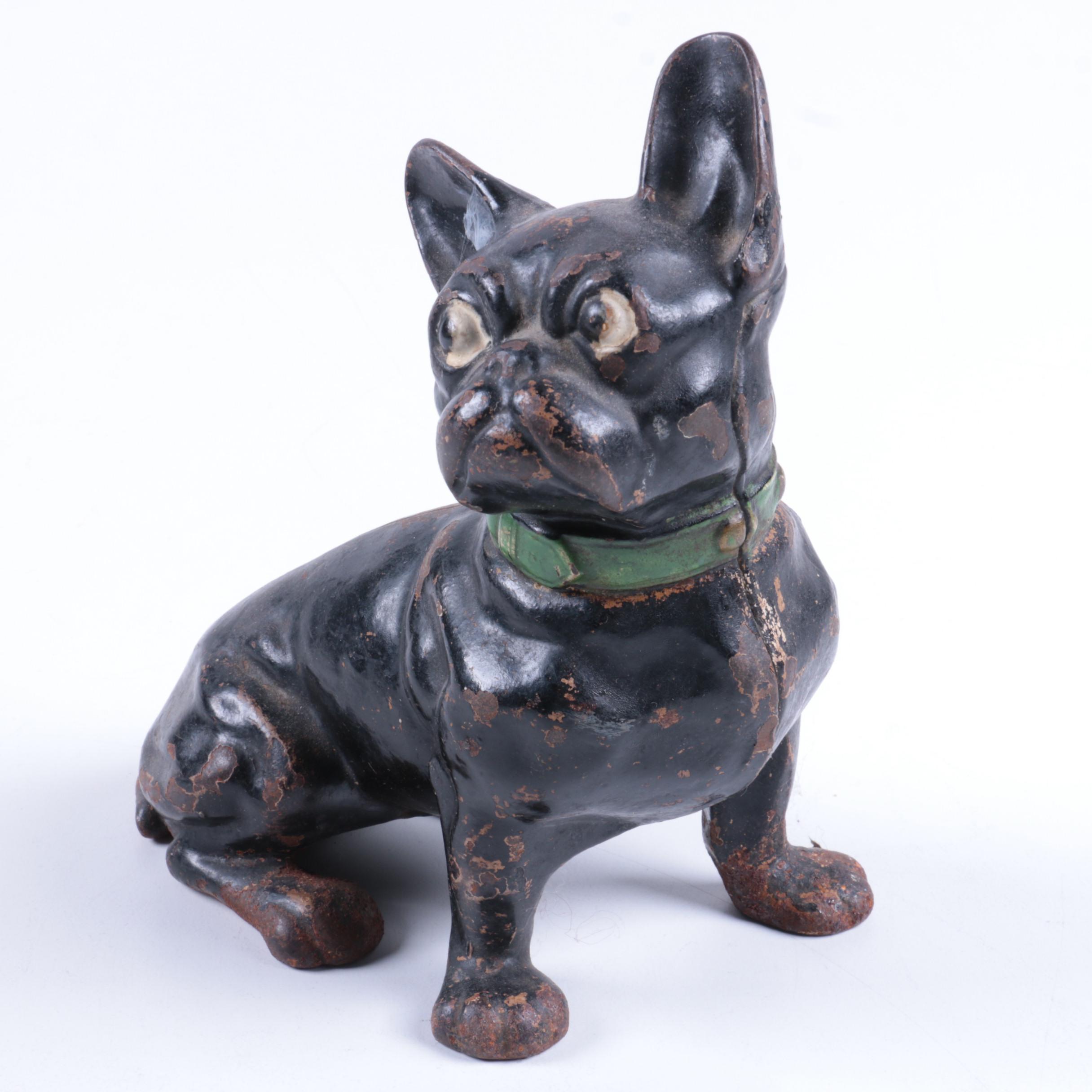 Vintage Cast Iron French Bulldog Doorstop