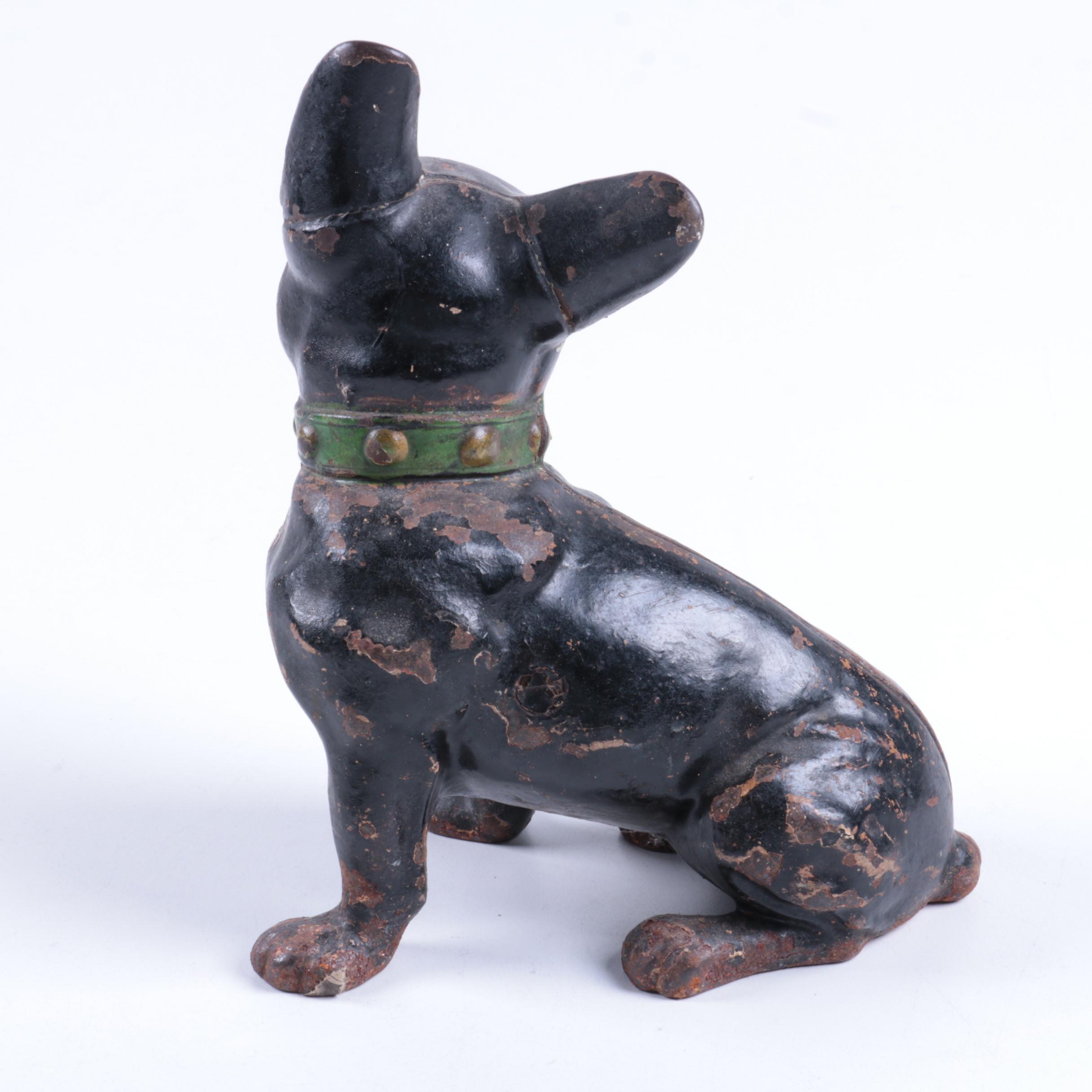 Vintage Cast Iron French Bulldog Doorstop