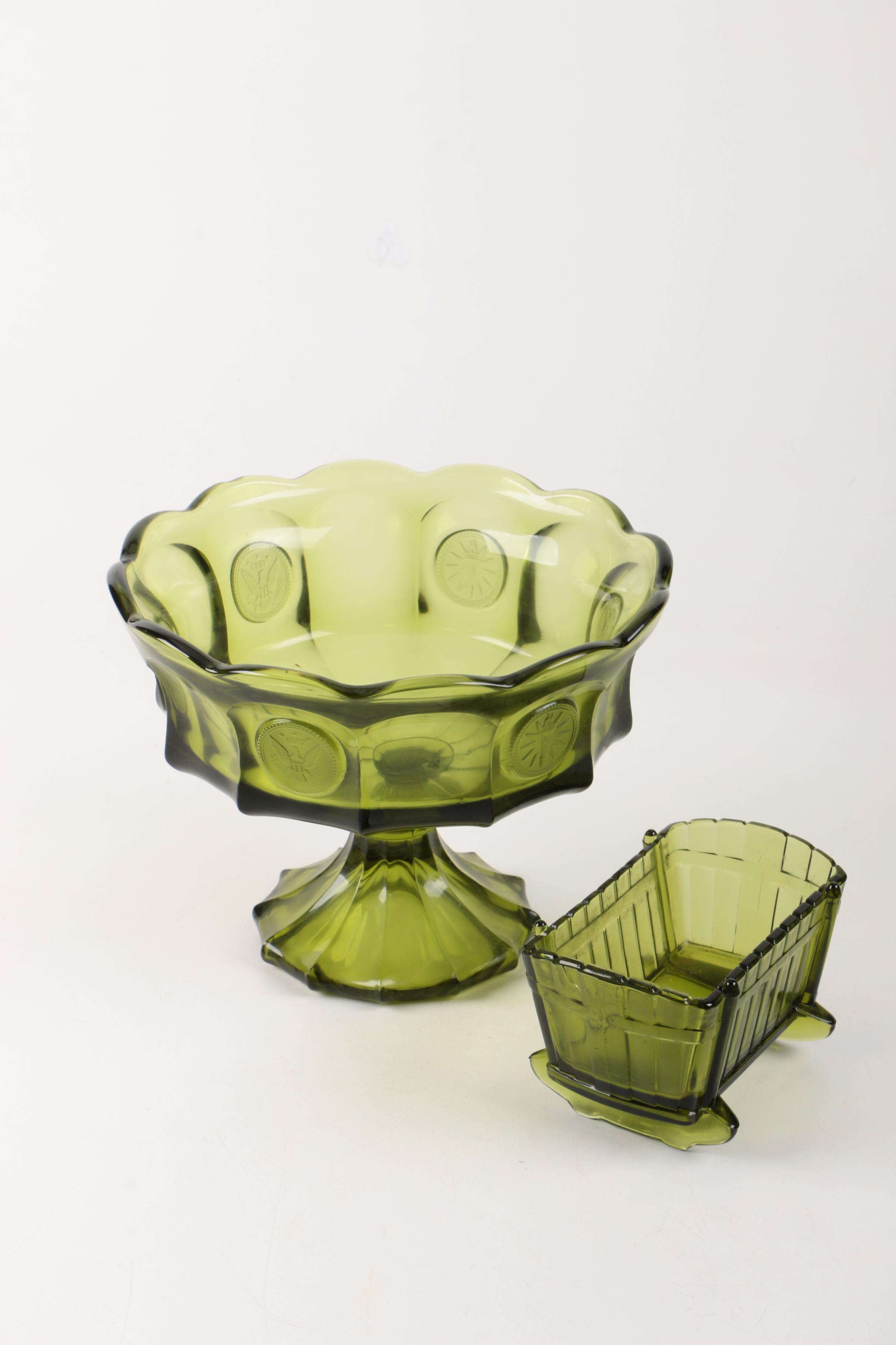 Vintage Glass Tableware including Fostoria "Coin"