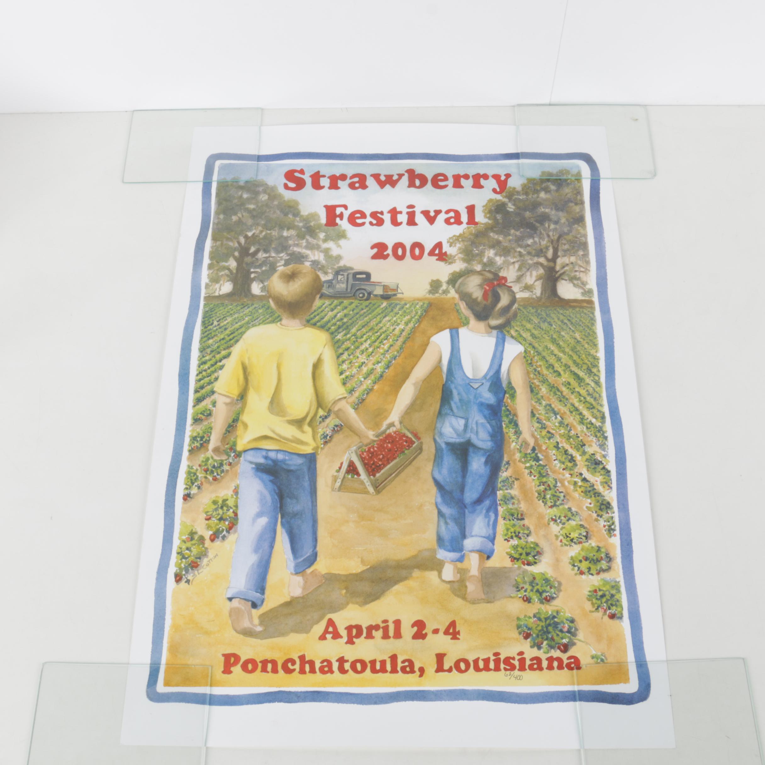 Limited Edition Ponchatoula Strawberry Festival Posters From 1983 and 2004