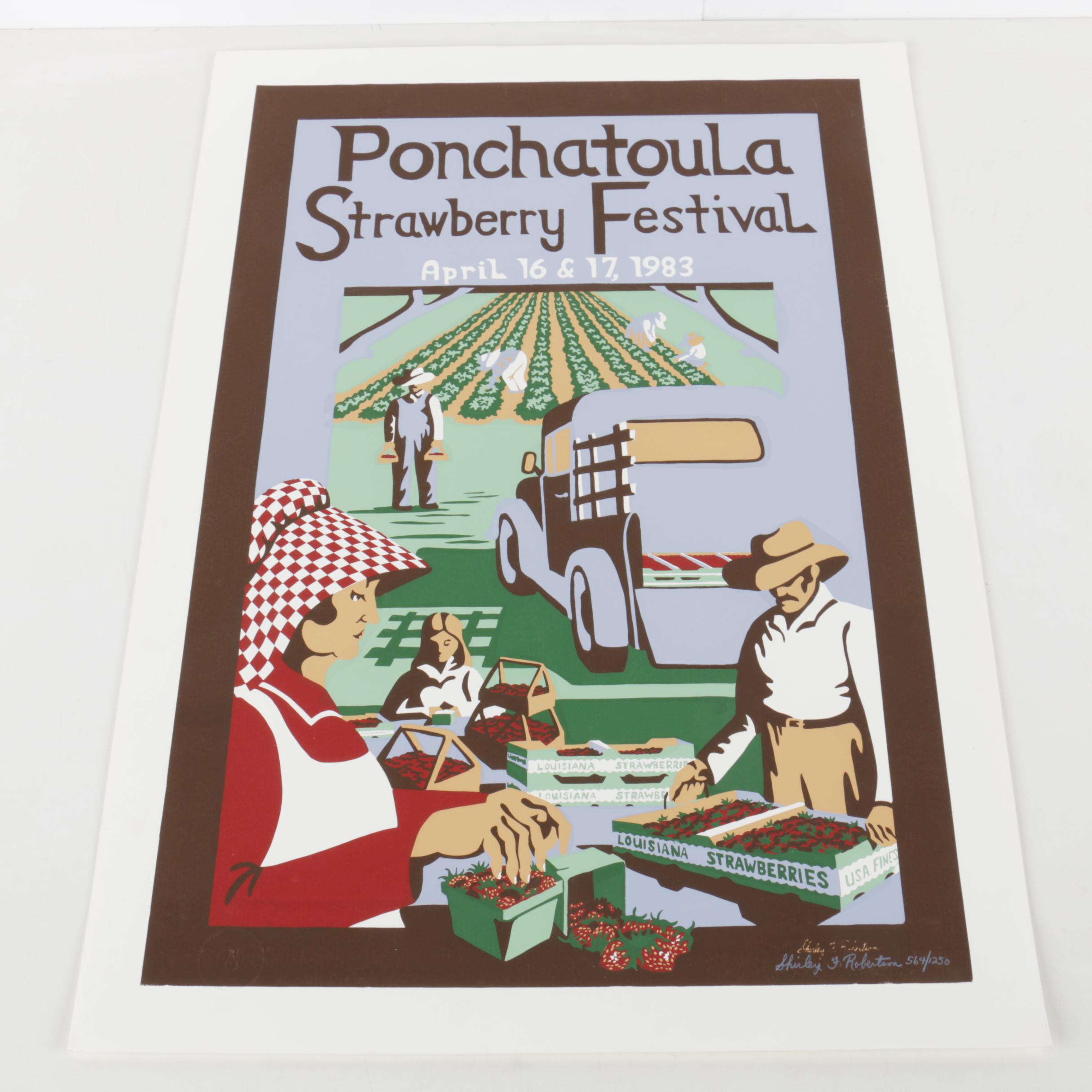 Limited Edition Ponchatoula Strawberry Festival Posters From 1983 and 2004