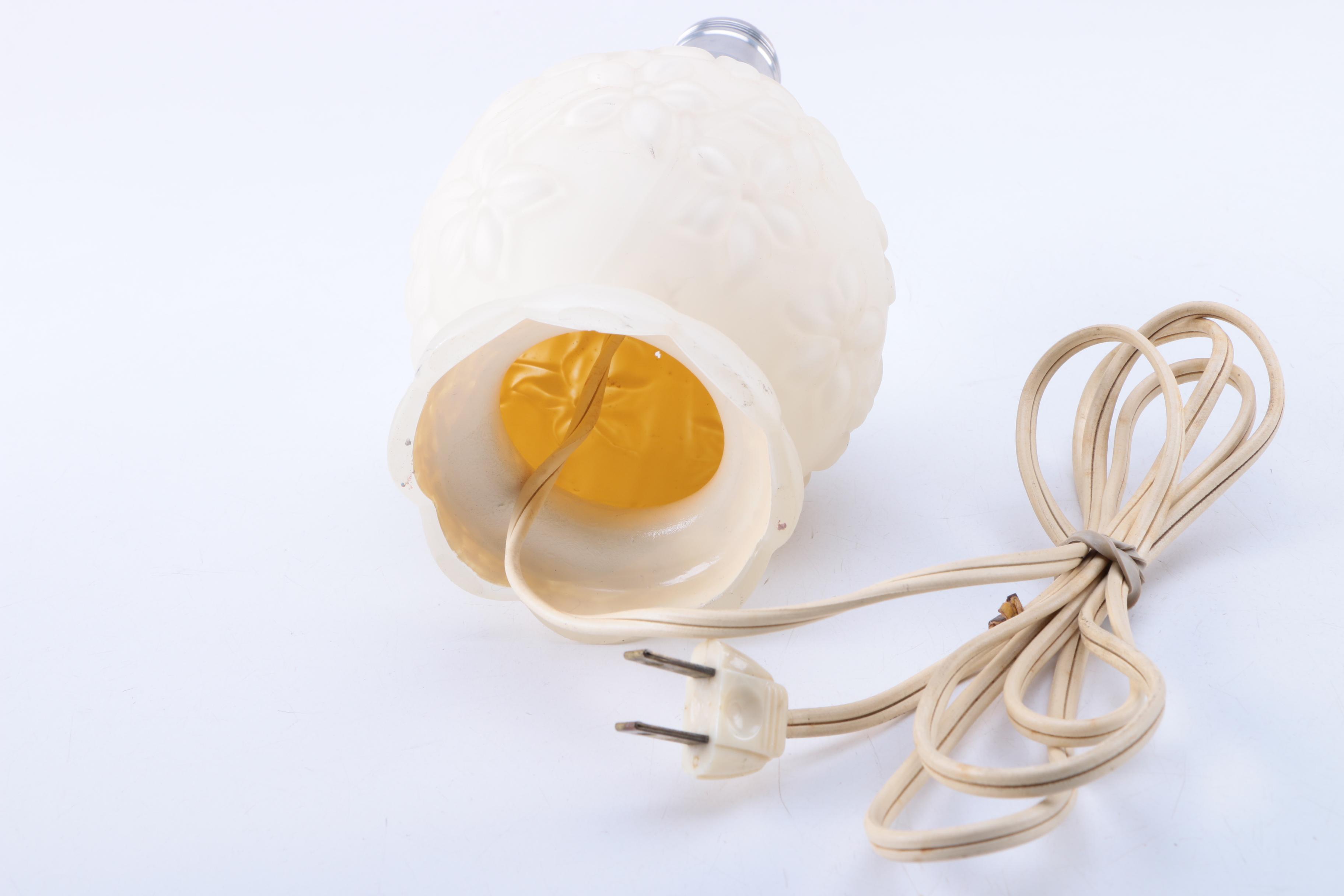 Embossed Glass Lamp and Candle Holder Collection