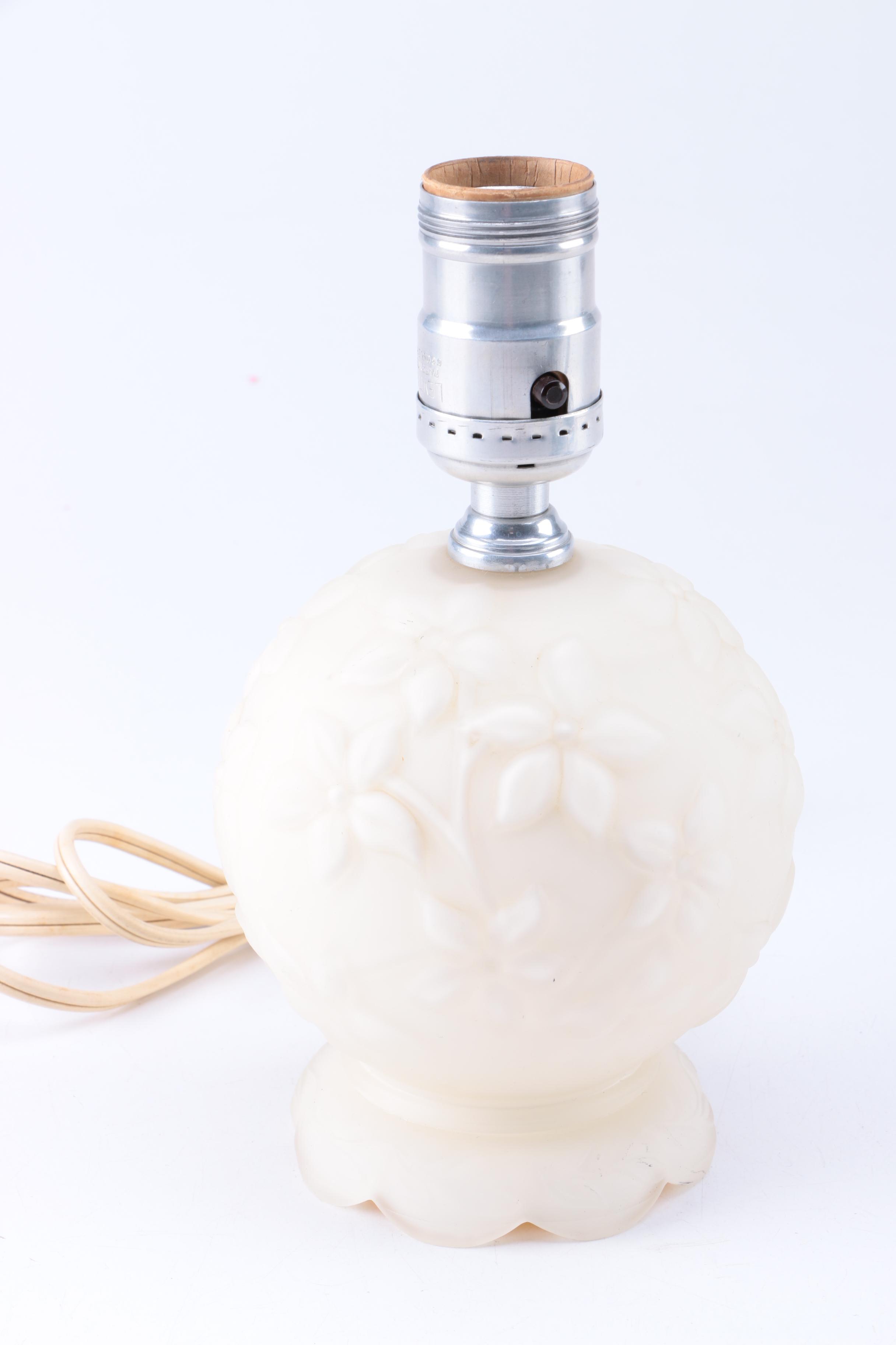 Embossed Glass Lamp and Candle Holder Collection